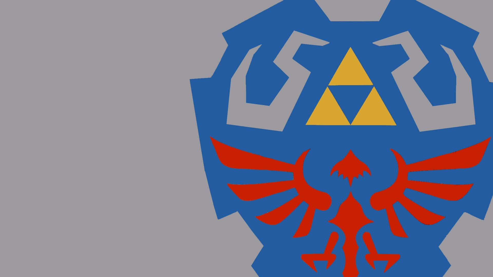 Triforce, golden triforce, red bird-like wings, Full HD Desktop Wallpaper