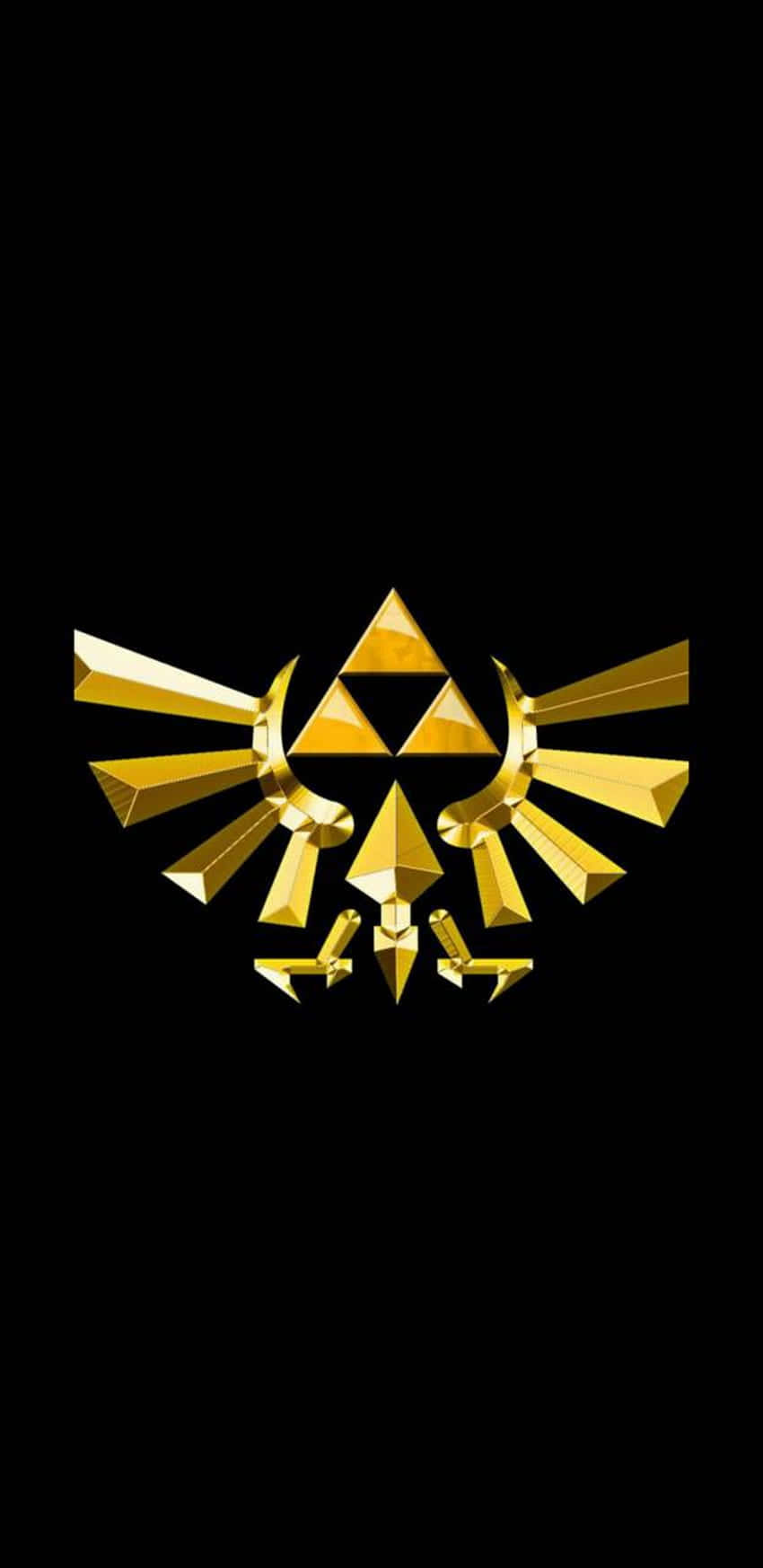 Triforce, golden, wing-like rays, HD Phone Wallpaper