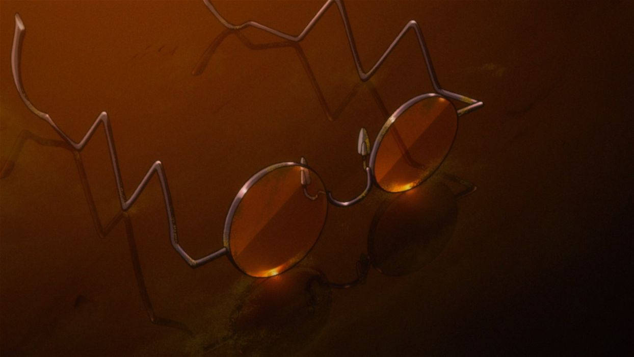 Trigun, round amber-tinted glasses, zigzag metal arms, SD Desktop Wallpaper