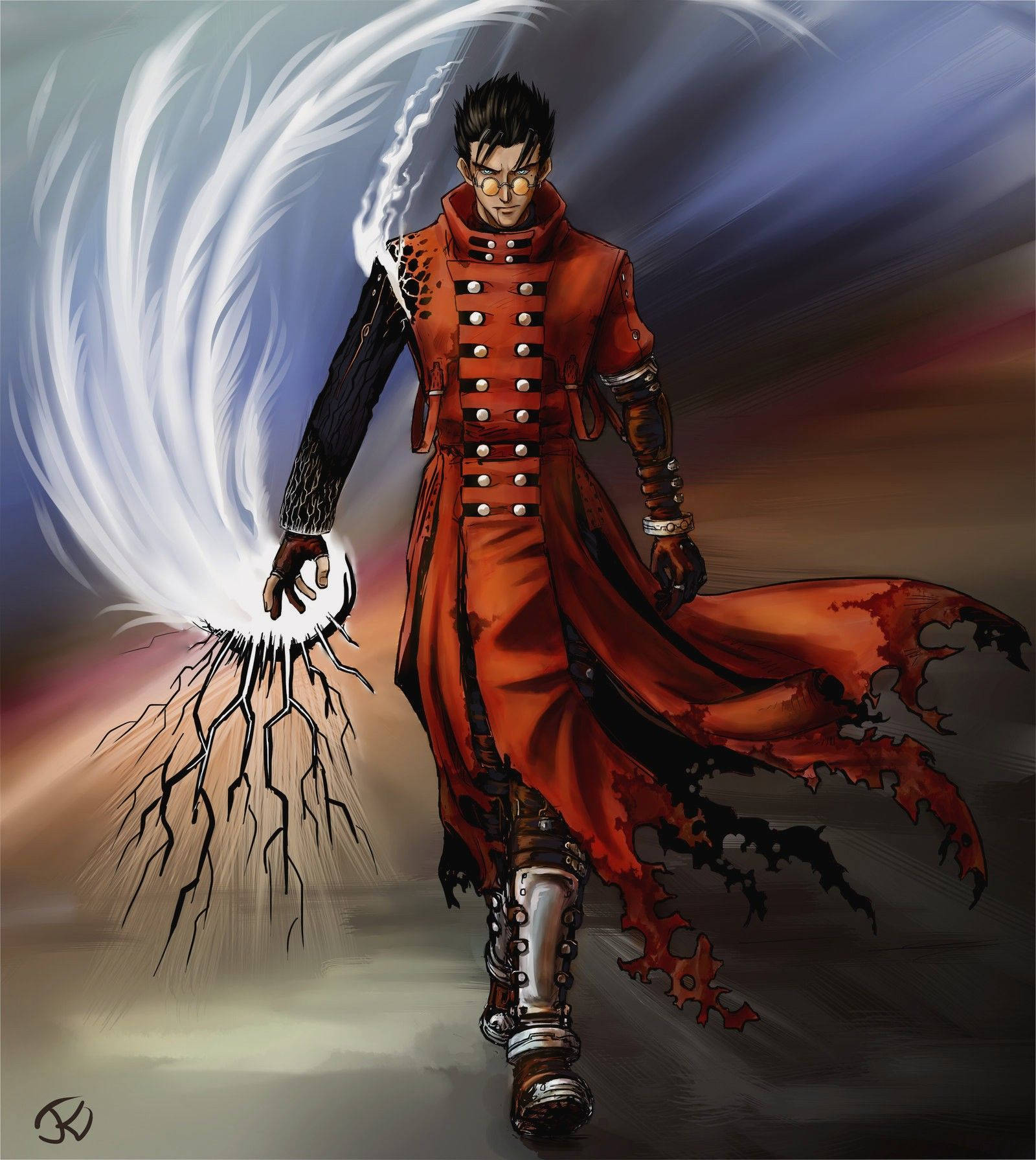 Trigun, angel right arm, red coat, HD Phone Wallpaper