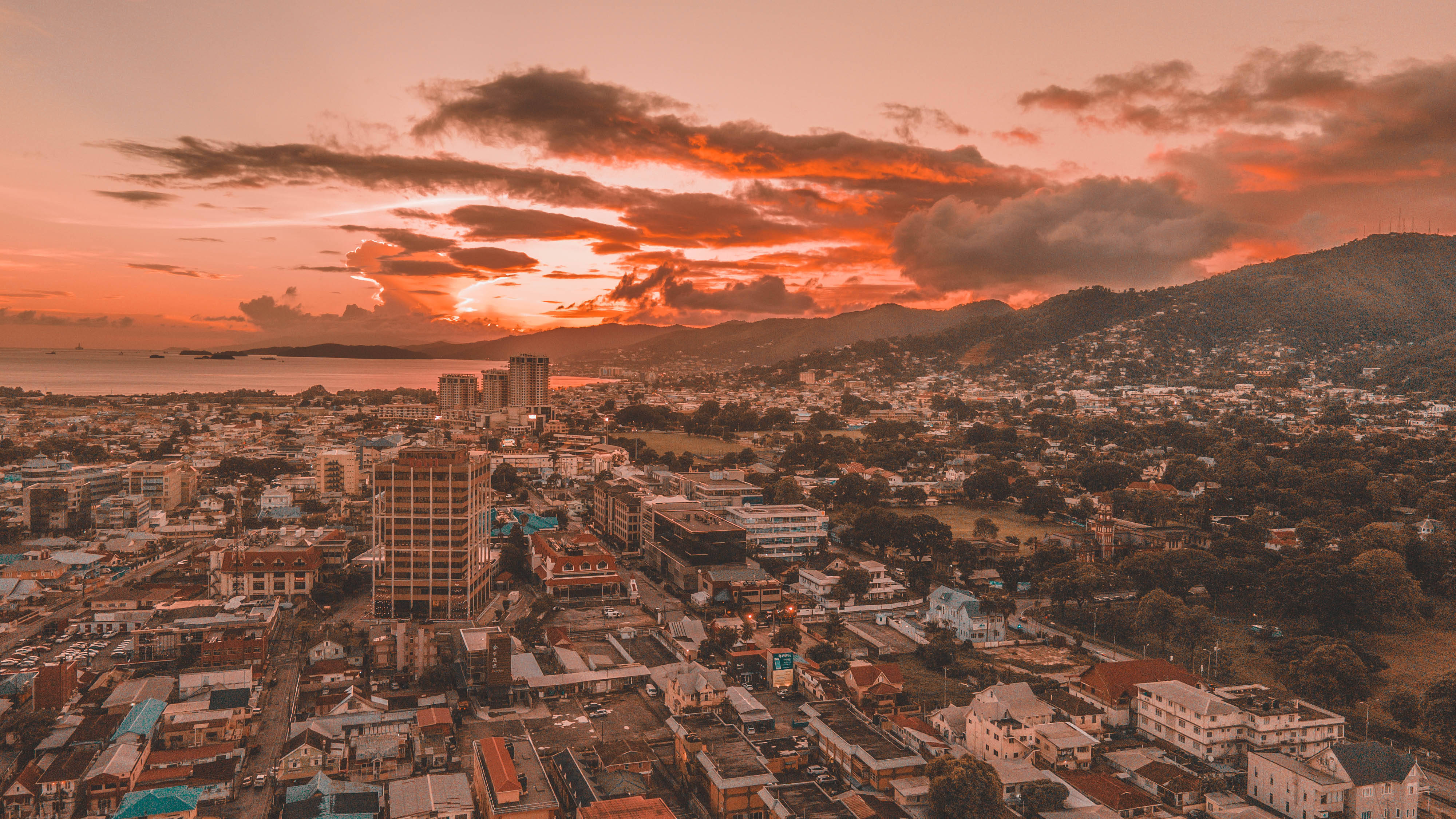 Trinidad And Tobago, sunset, skyline, 4K Desktop Wallpaper