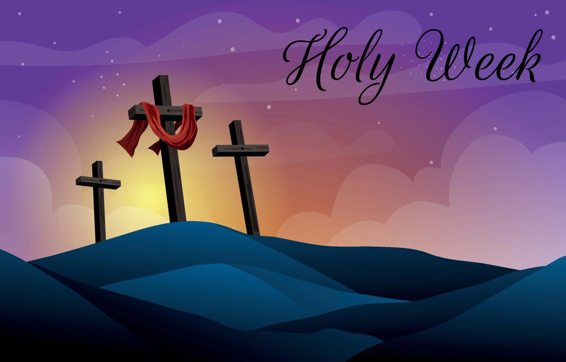 Holy Week, crosses, red cross, Full HD Desktop Wallpaper