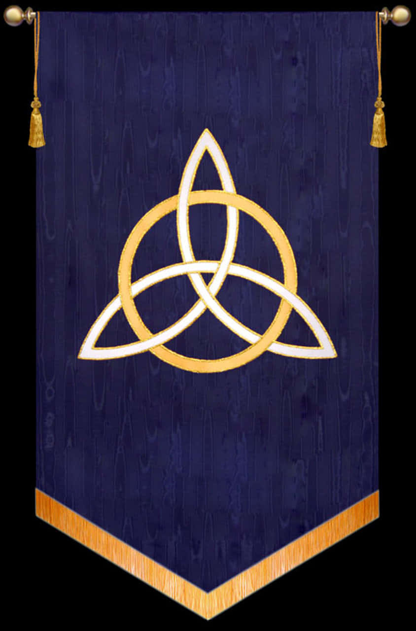 Trinity Sunday, dark blue banner, gold and white triquetra symbol, HD Phone Wallpaper