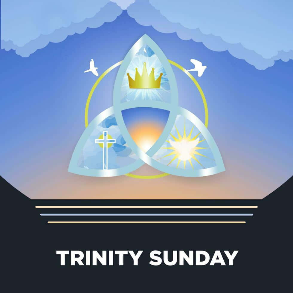 Trinity Sunday, triquetra symbol, crown cross, SD Desktop Wallpaper