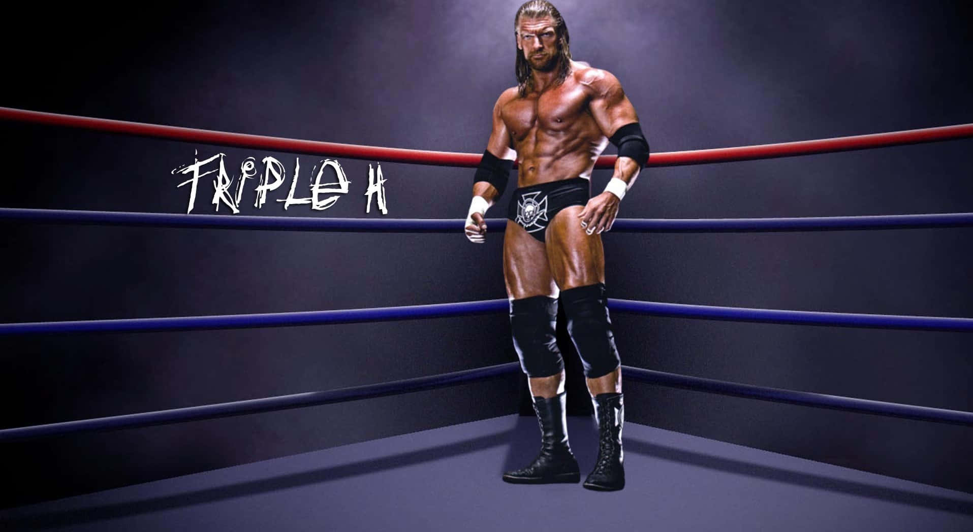 Triple H, wrestling ring, red and blue ropes, HD Desktop Wallpaper