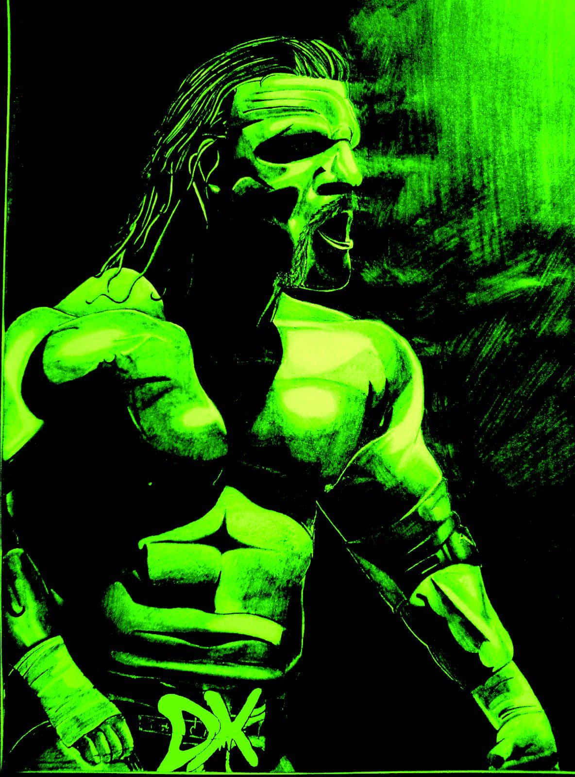 Triple H, neon green, muscular wrestler, HD Phone Wallpaper