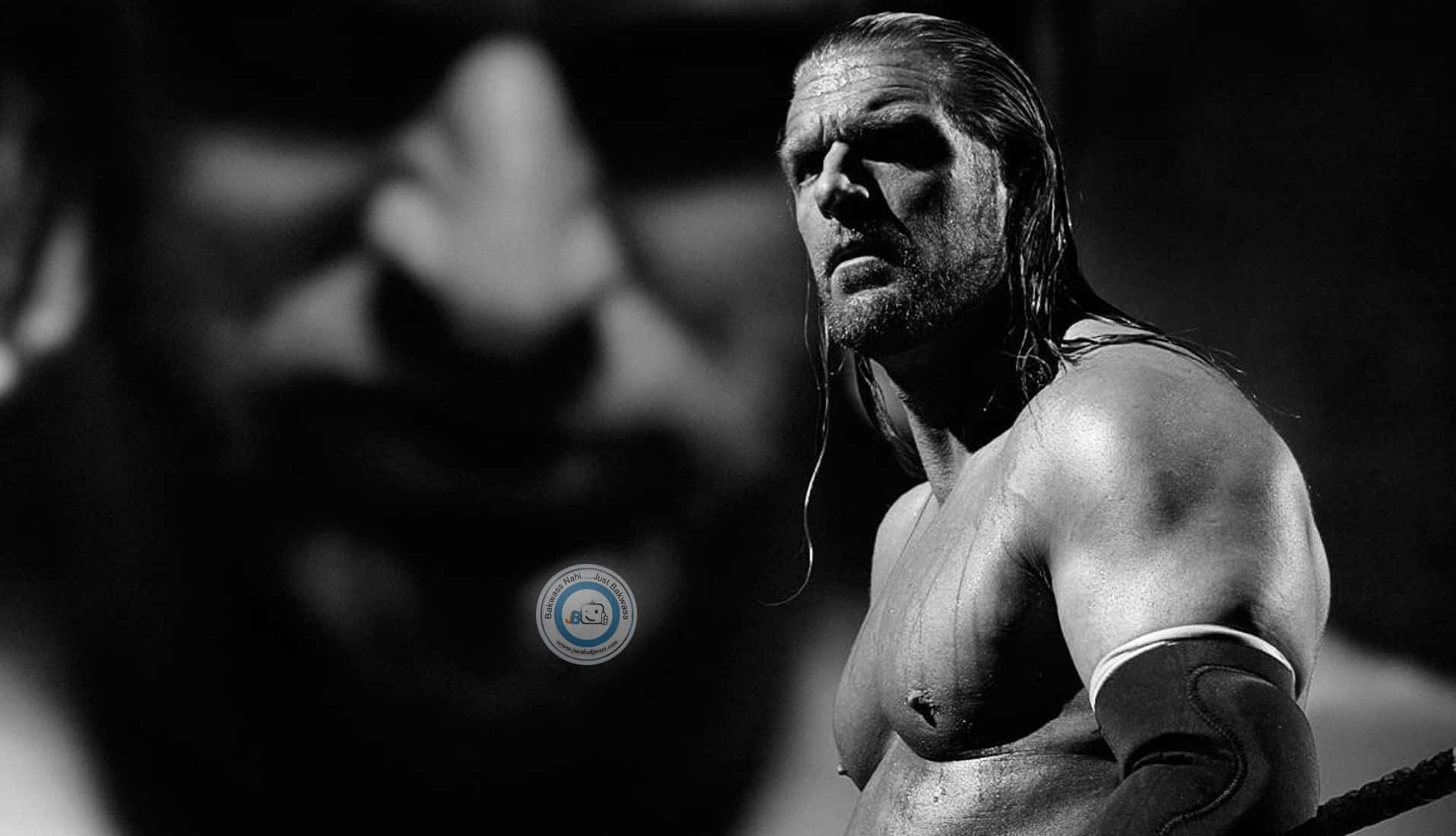 Triple H, black and white, muscular wrestler, HD Desktop Wallpaper