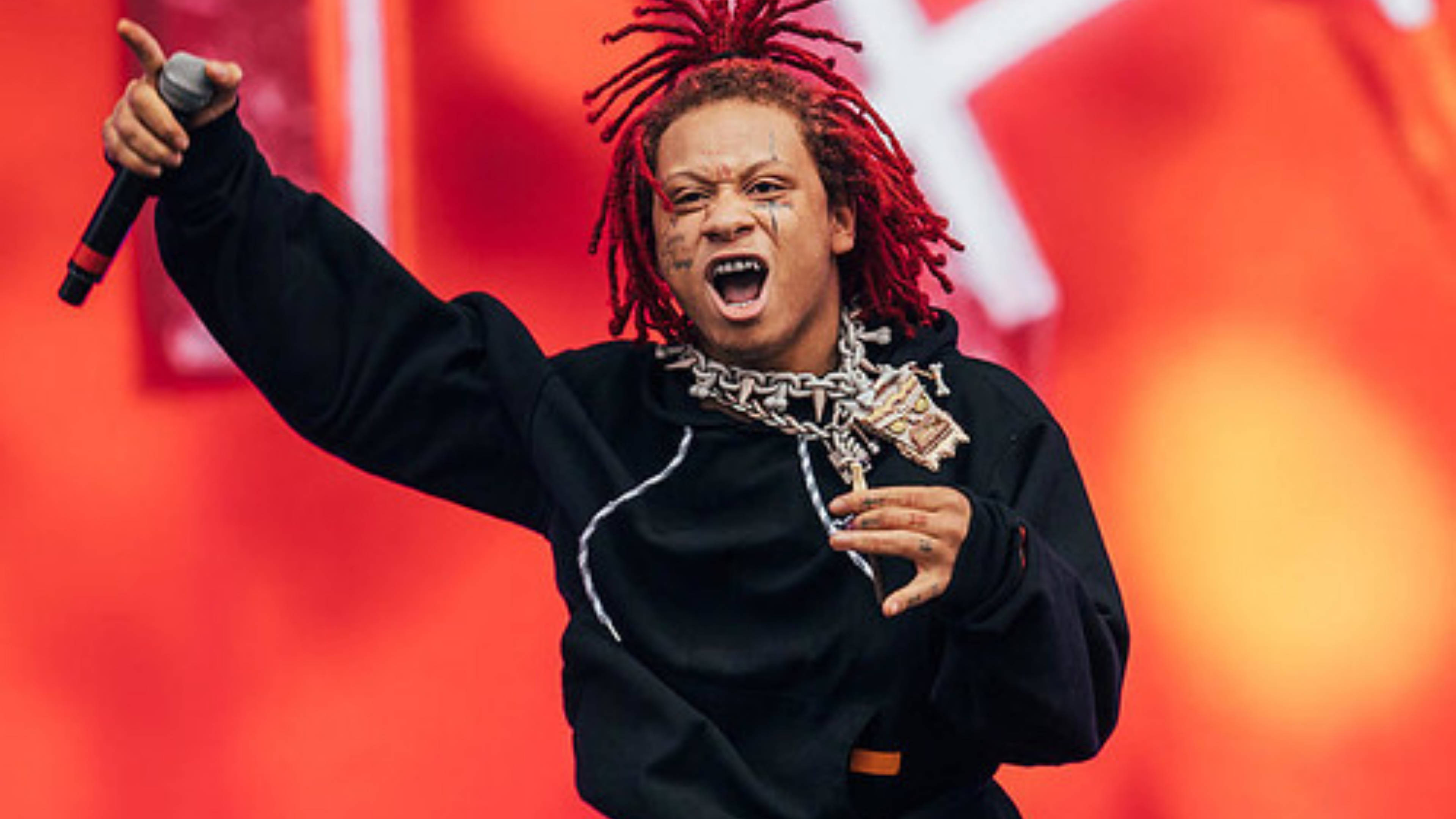 Trippie Redd, black hoodie, red dreadlocks, 4K Desktop Wallpaper