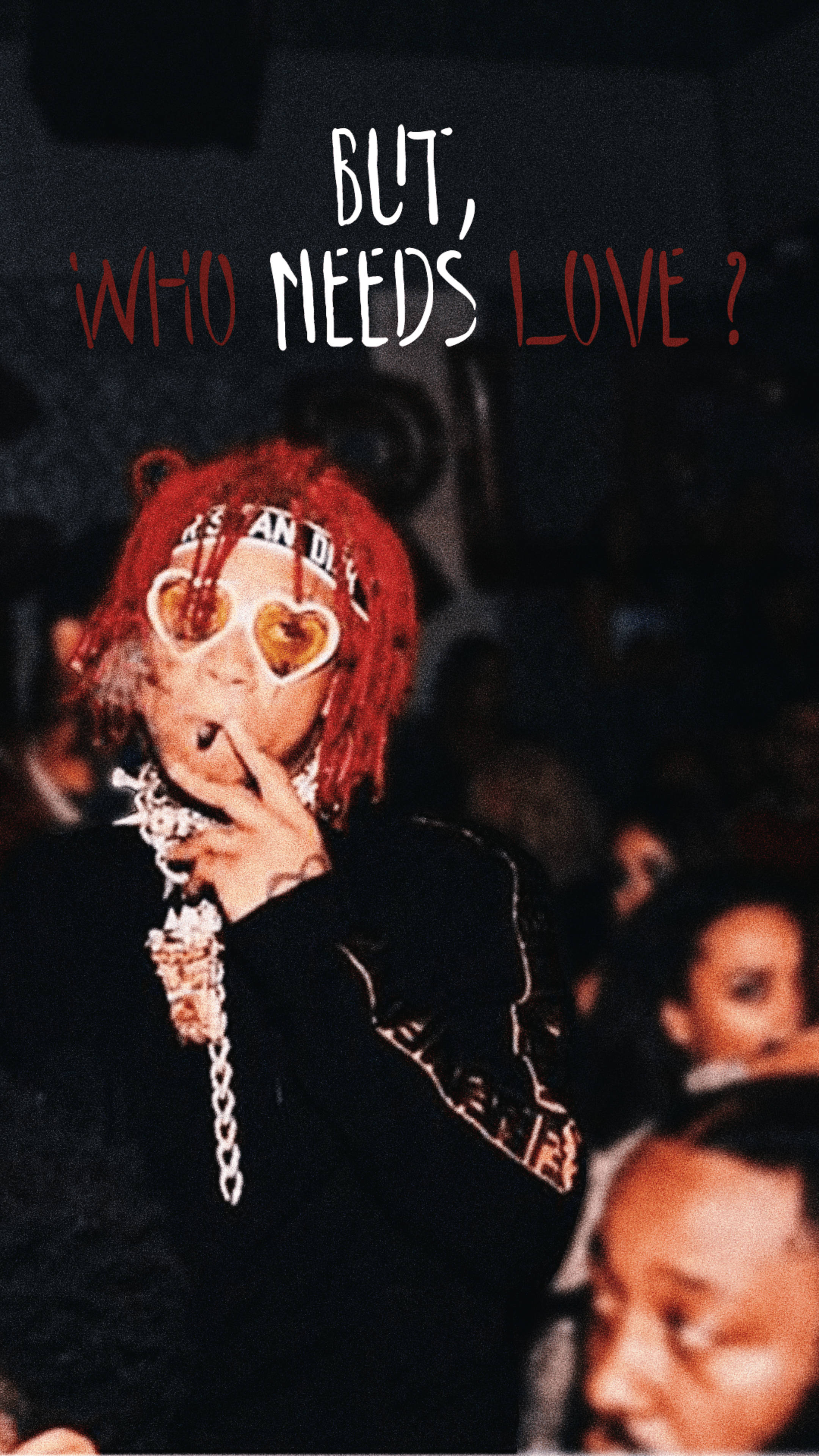 Trippie Redd, red hair, heart-shaped glasses, 4K Phone Wallpaper
