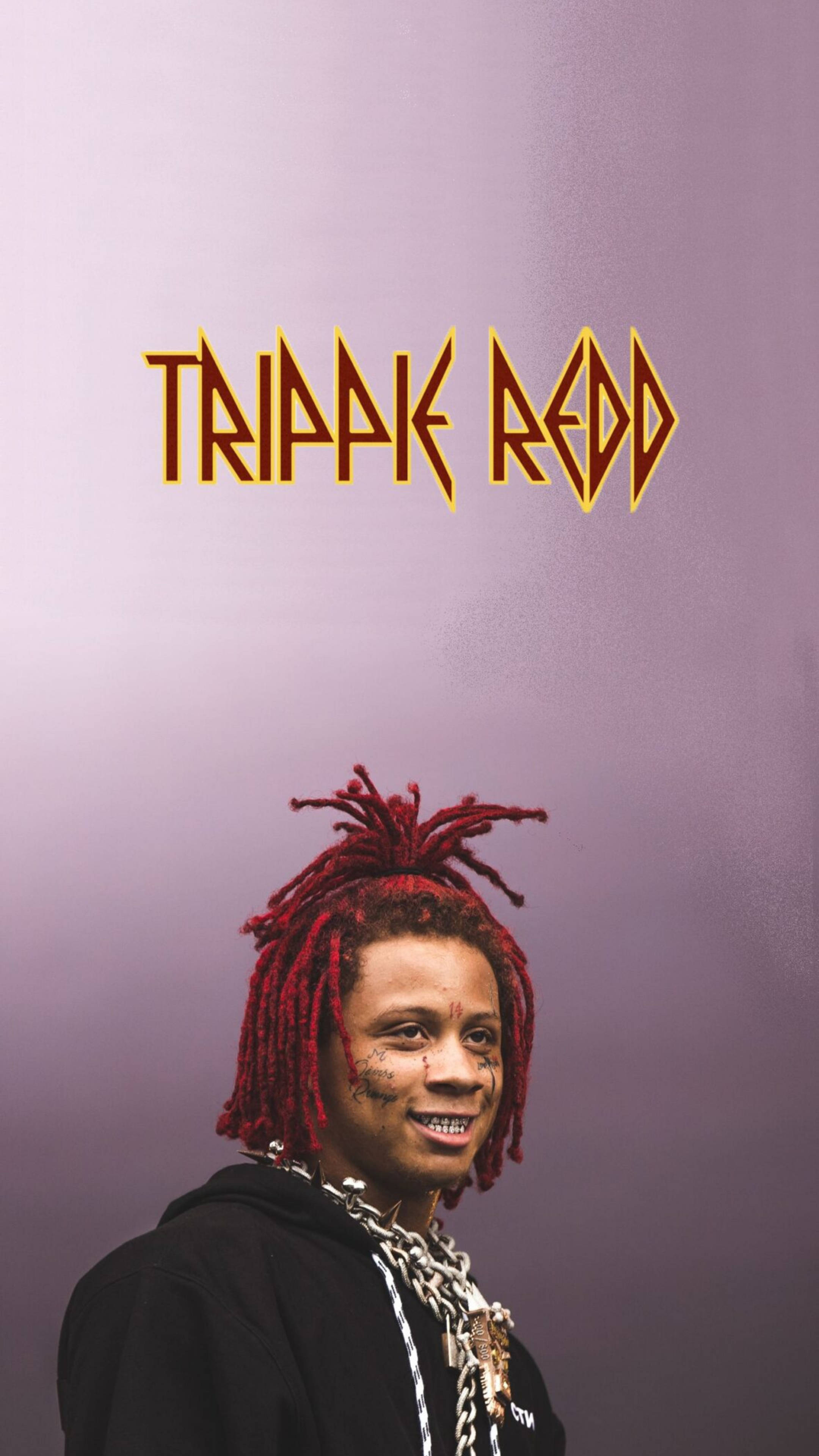 Trippie Redd, red dreadlocks, face paint, 4K Phone Wallpaper