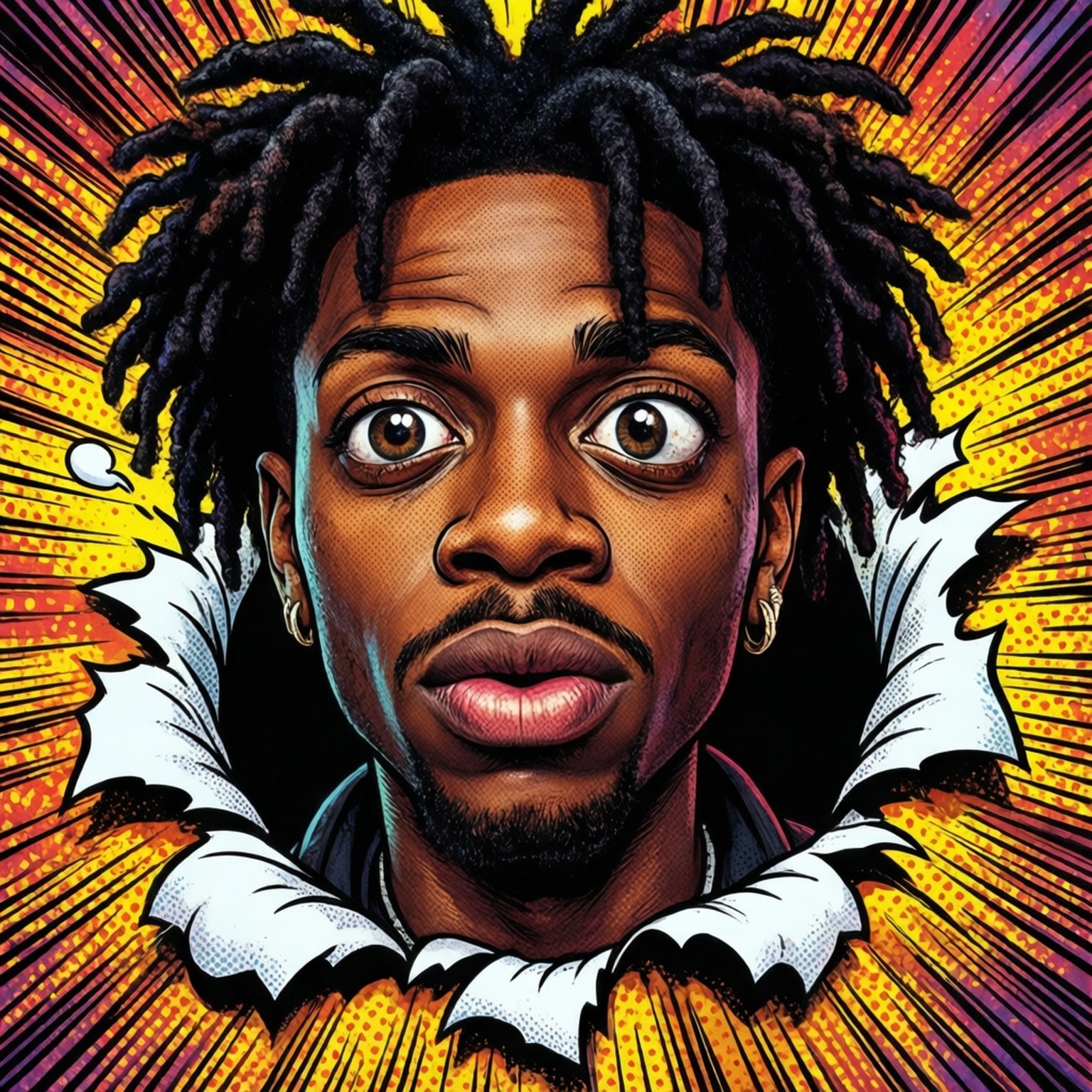 Cartoon Trippie, dreadlocks, wide eyes, HD Desktop Wallpaper