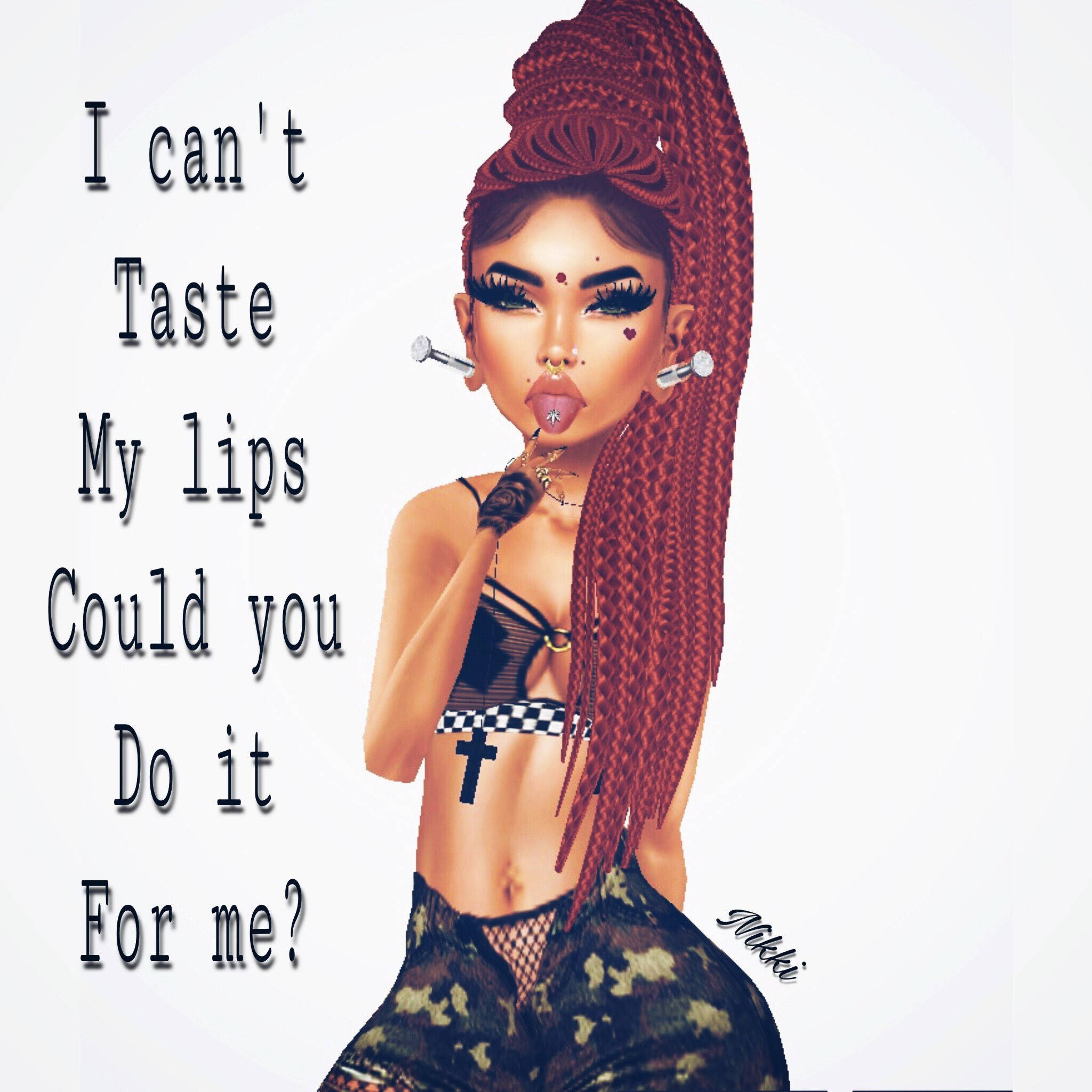 baddie aesthetic, red braids, piercings, Full HD Desktop Wallpaper
