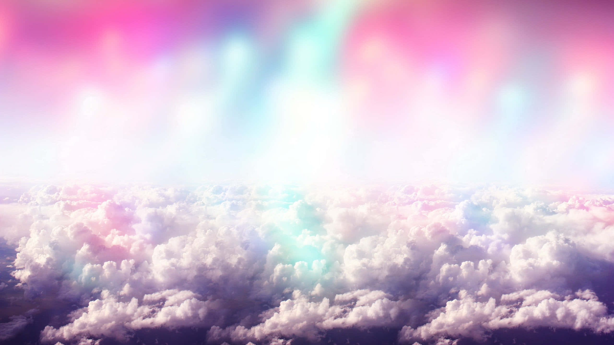 Trippy Aesthetic Clouds, pastel pink, blue, 2K Desktop Wallpaper