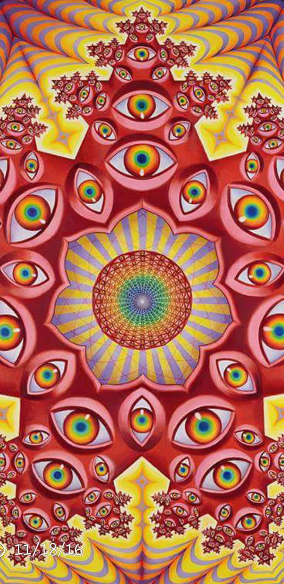 Trippy Art, cosmos, repeating eyes, Full HD Phone Wallpaper