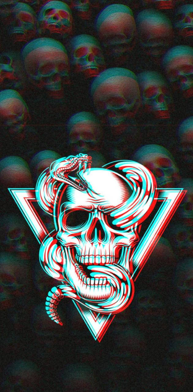 Trippy Aesthetic, skull, snake, HD Phone Wallpaper