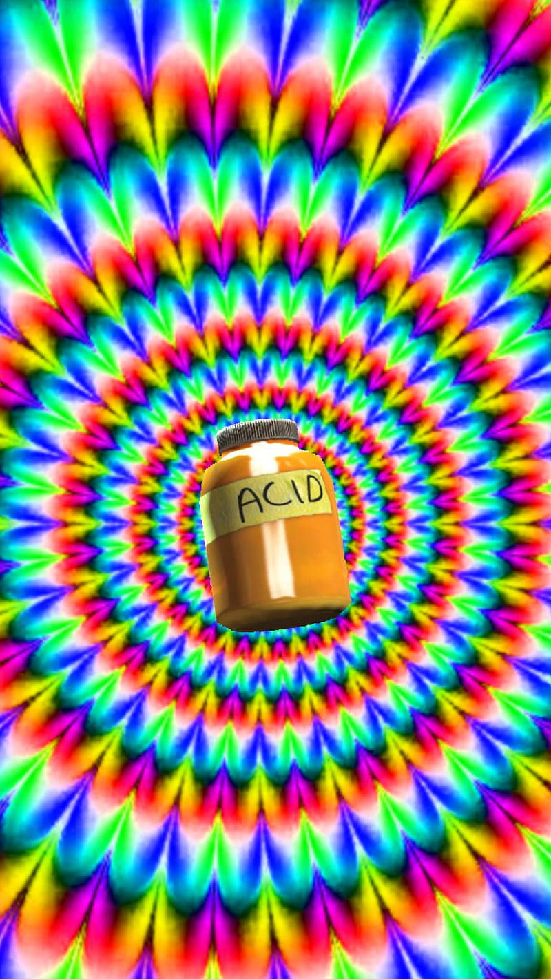 acid kaleidoscope, psychedelic rainbow vortex, glowing jar, HD Phone Wallpaper