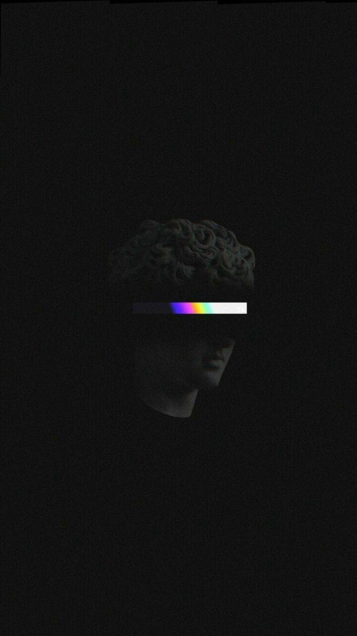 sculpture, black, rainbow stripe, HD Phone Wallpaper