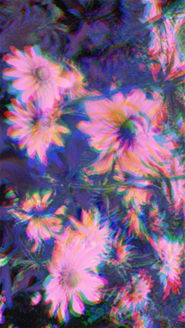 Daisies, Trippy Aesthetic, vibrant pink, SD Phone Wallpaper