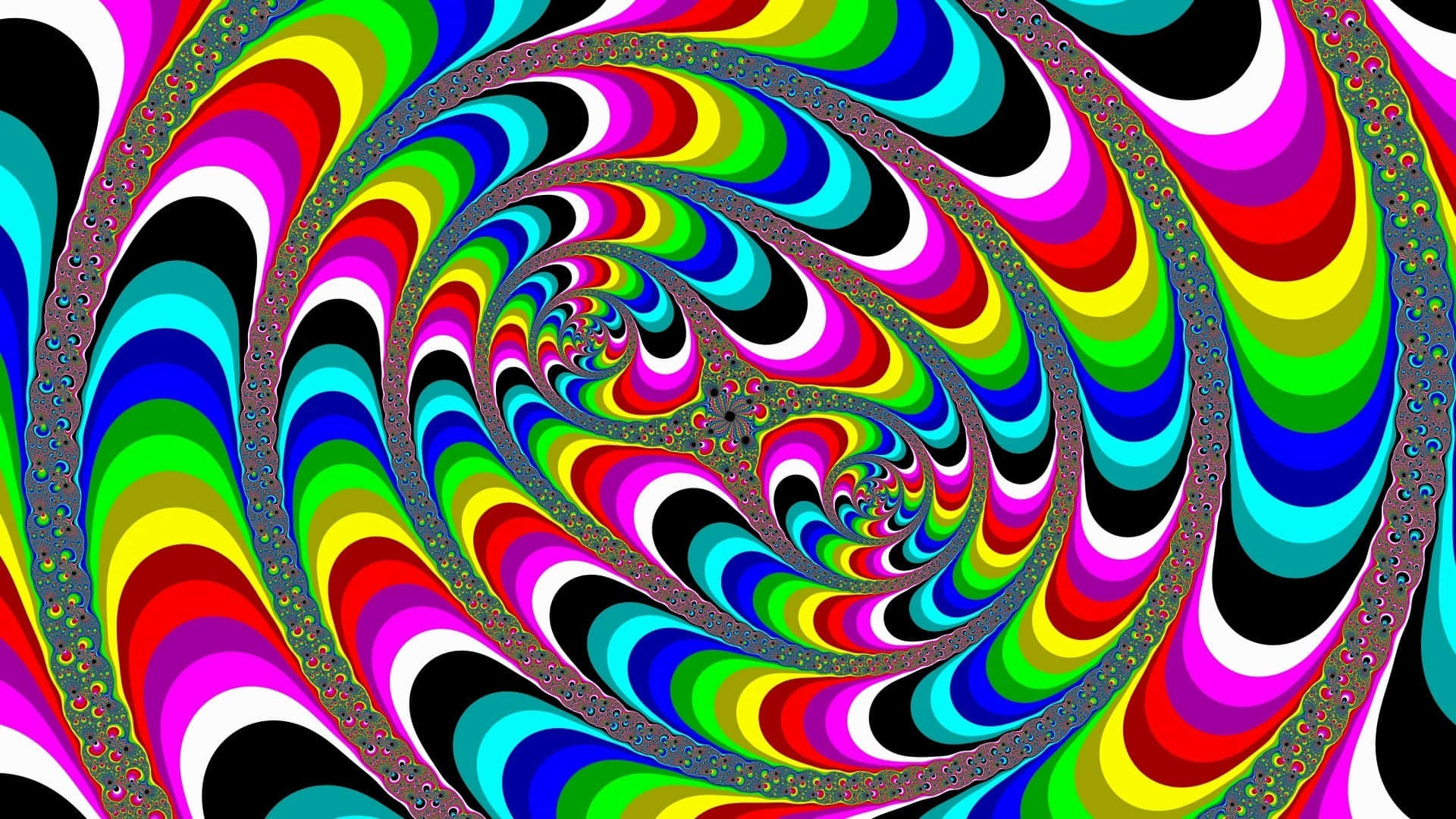 3D Trippy Art, psychedelic spiral, rainbow hues, Full HD Desktop Wallpaper
