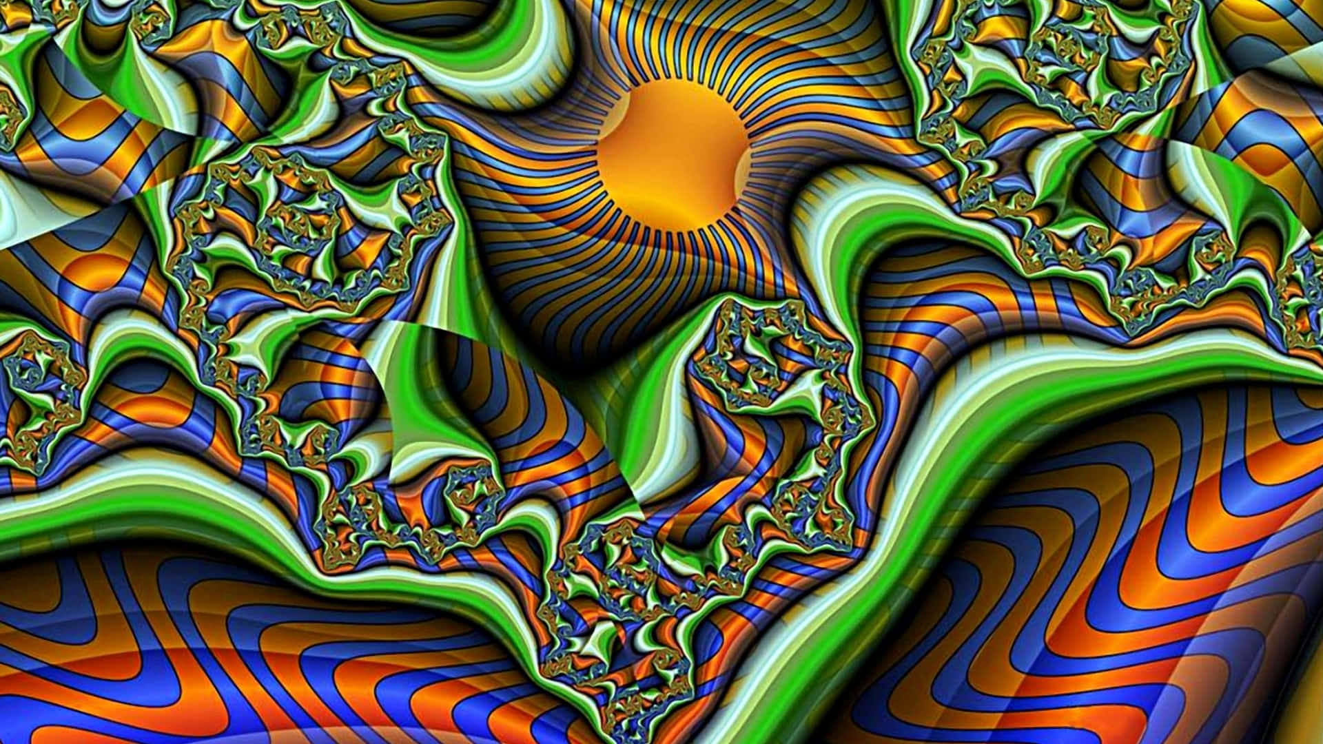 Trippy Fractal Art, fractal patterns, psychedelic hues, Full HD Desktop Wallpaper