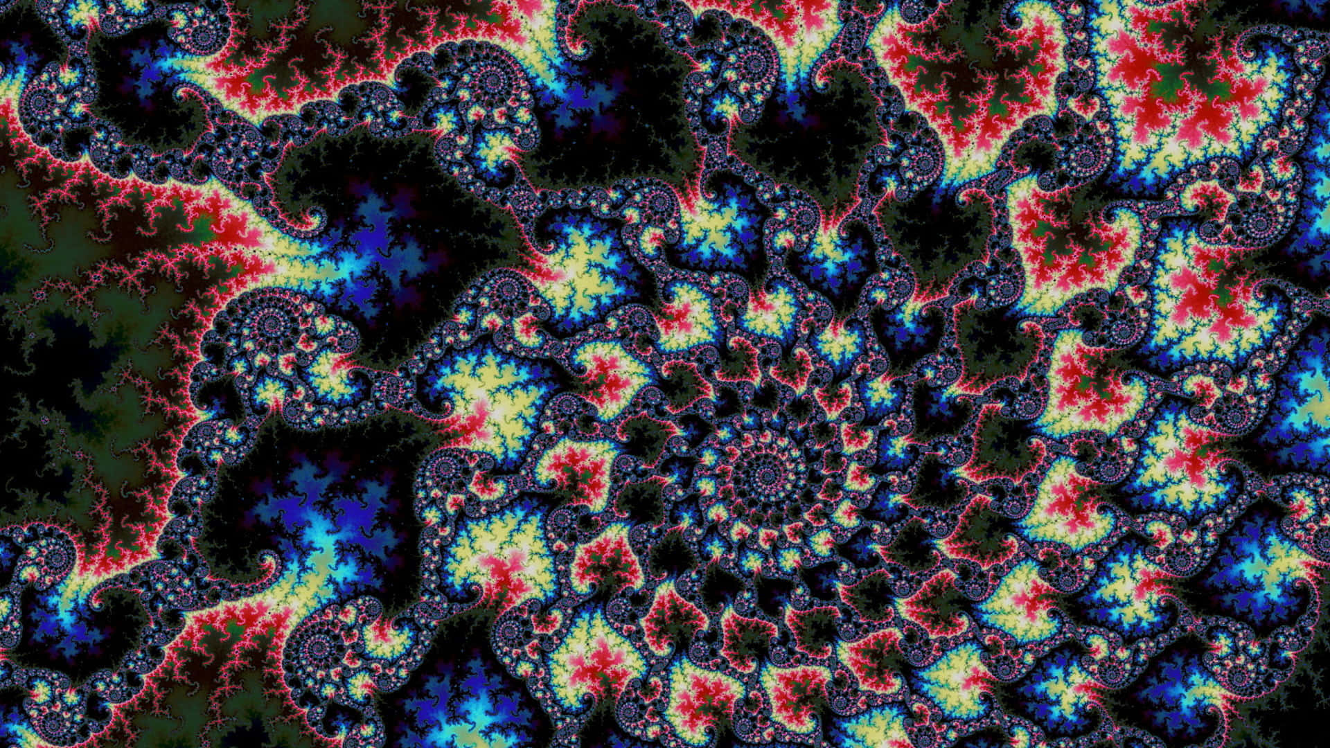 Trippy Art, fractal patterns, electric blues, Full HD Desktop Wallpaper
