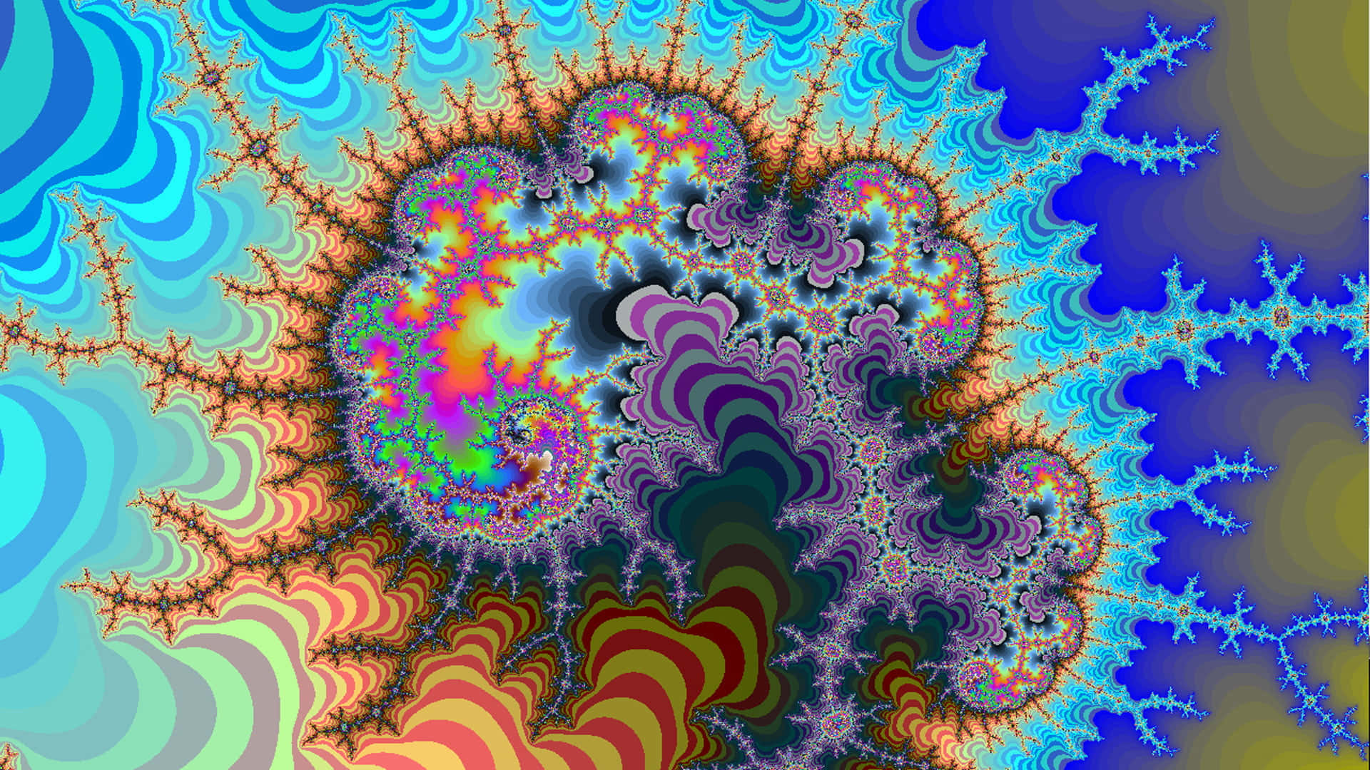 Trippy Art, fractal patterns, psychedelic colors, Full HD Desktop Wallpaper