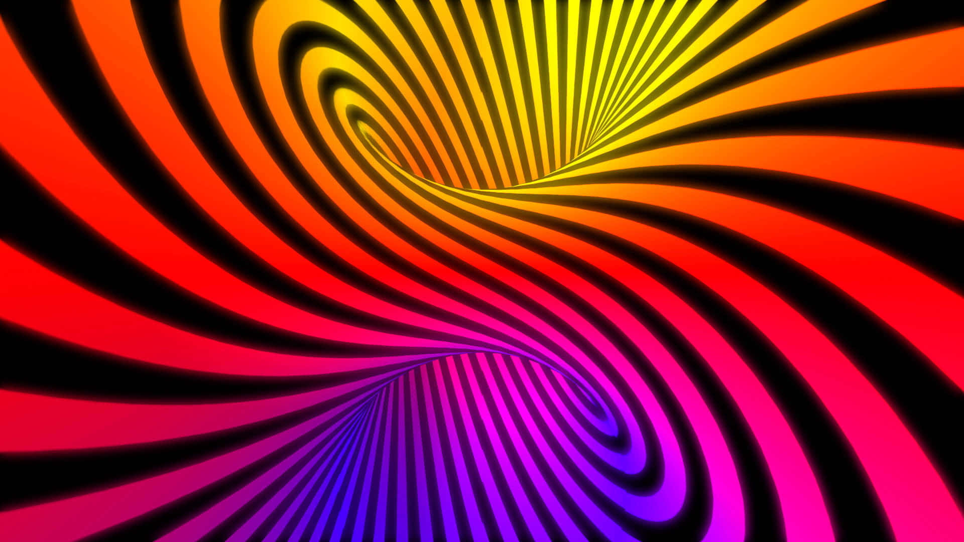 psychedelic spiral tunnel, rainbow stripes, hypnotic optical illusion, Full HD Desktop Wallpaper