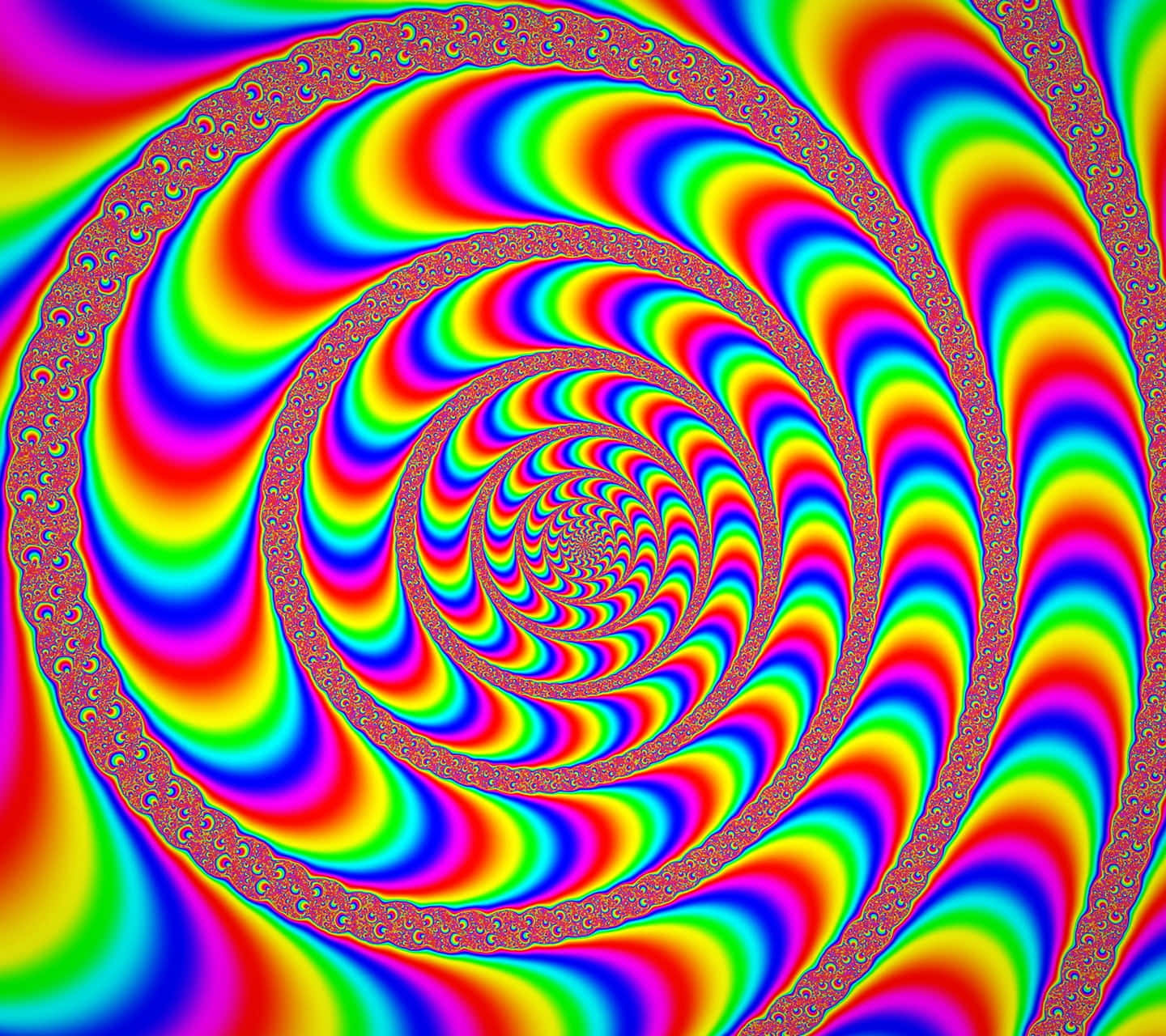 rainbow spiral, hypnotic concentric rings, ornate borders, HD Desktop Wallpaper