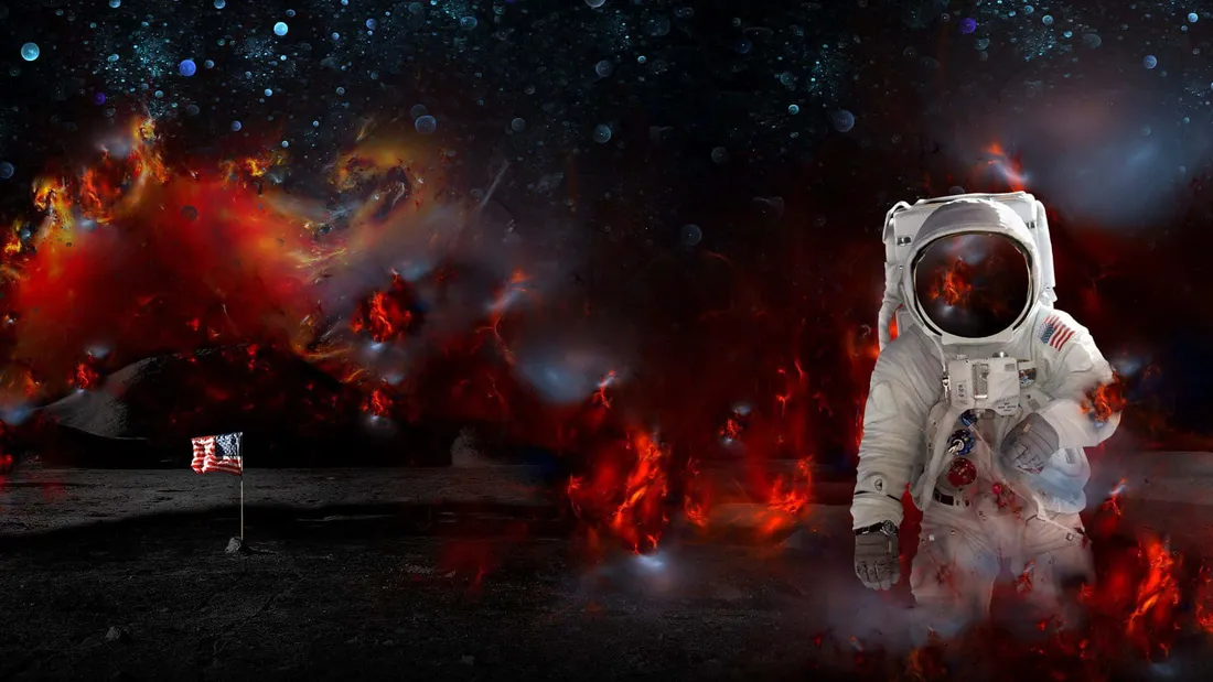 Trippy Astronaut In Space