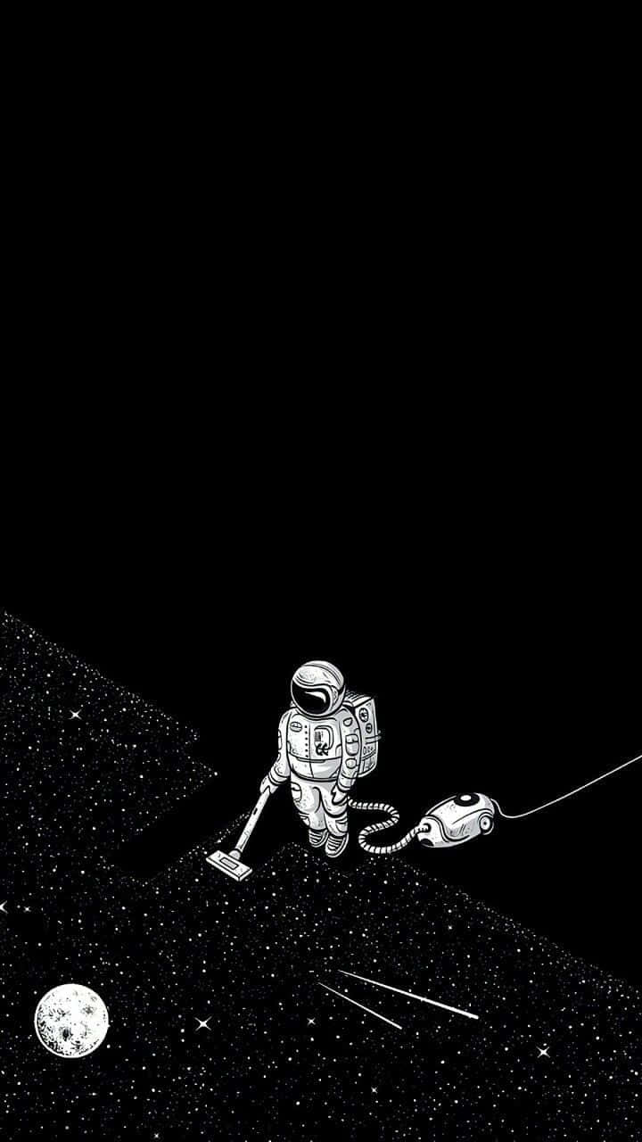 Trippy Astronaut In Space, cosmic dust, starry planet, HD Phone Wallpaper