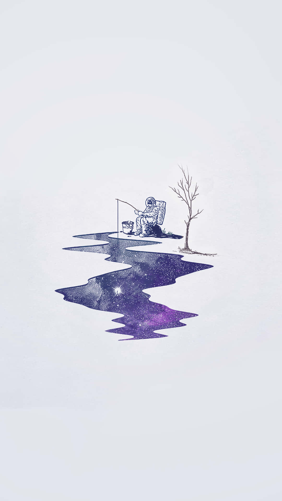 Trippy Astronaut, cosmic purple galaxy, floating island, Full HD Phone Wallpaper