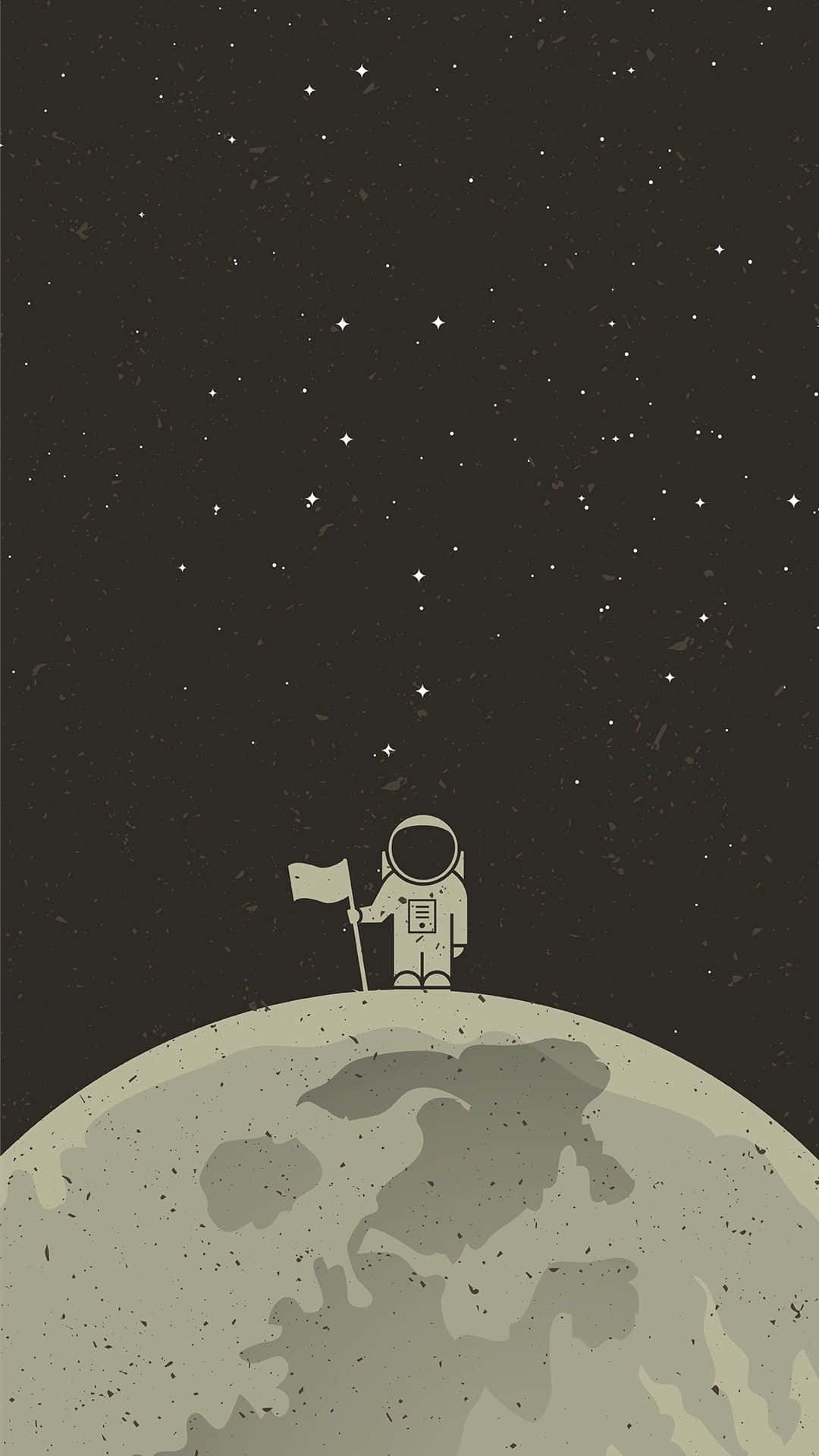 Trippy Astronaut In Space, minimalist, cratered moon, Full HD Phone Wallpaper