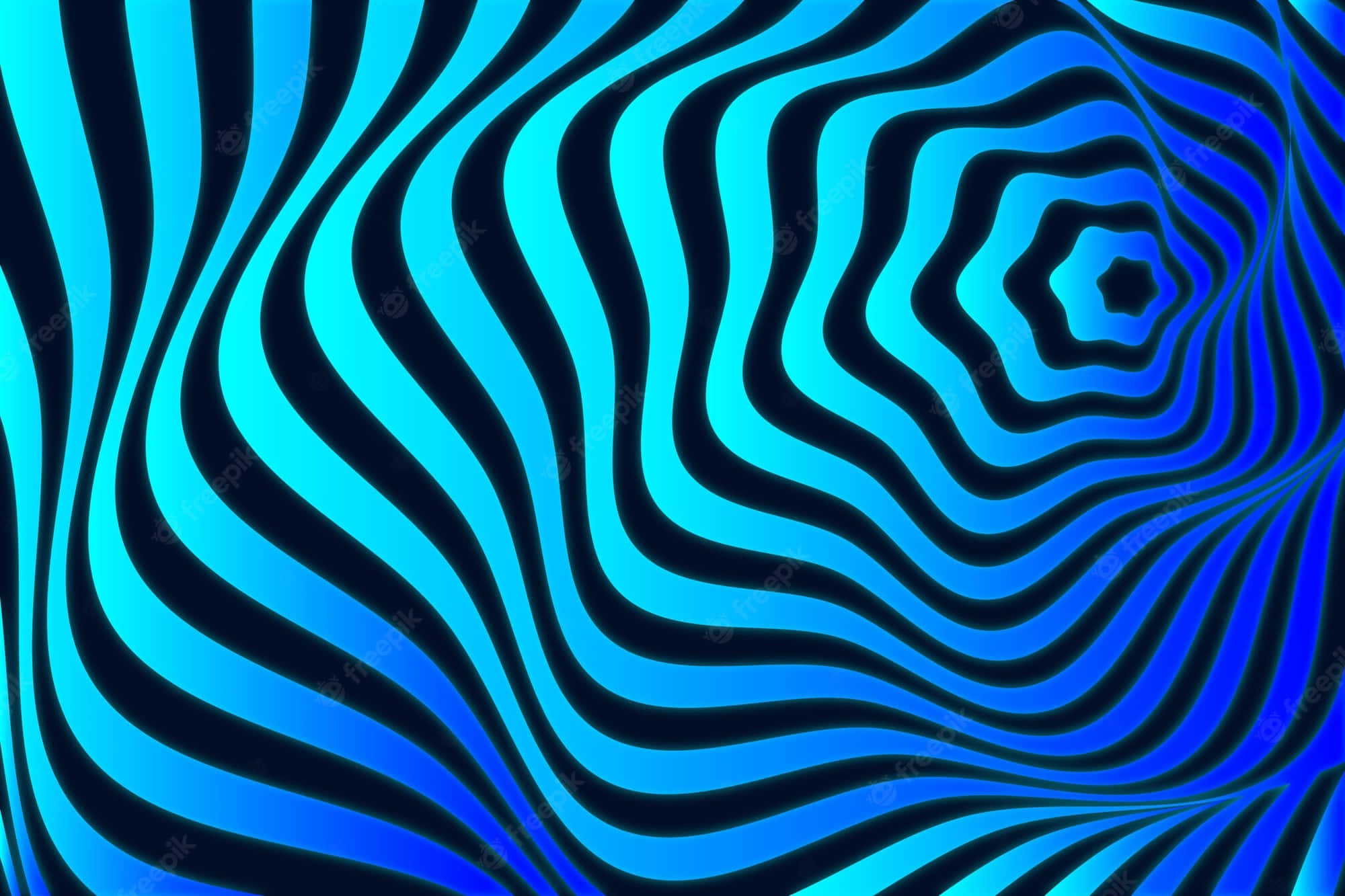 Trippy Blue, vibrant blue, black, Full HD Desktop Wallpaper