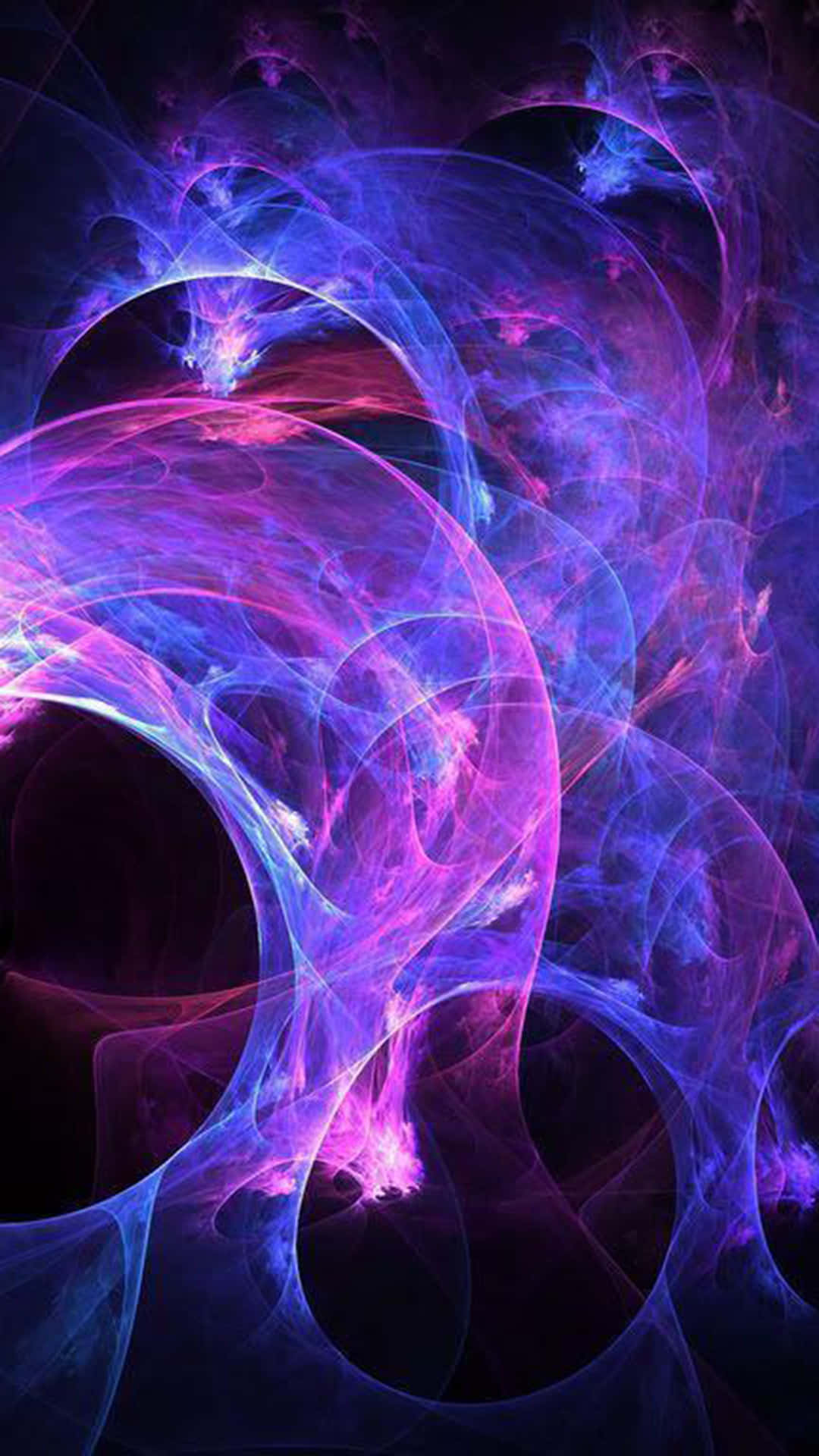 Trippy Blue, vibrant purple and blue, fractal energy swirls, Full HD Phone Wallpaper