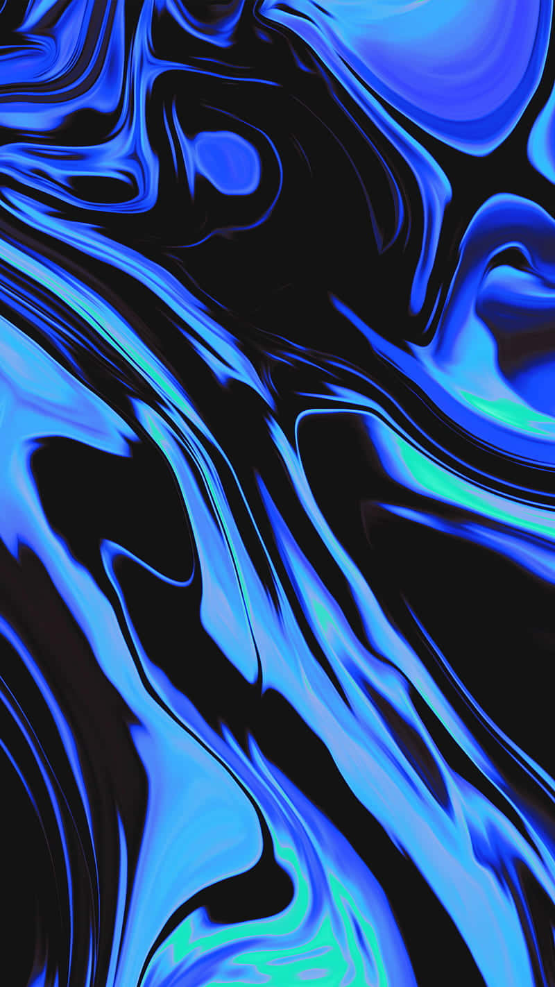 Trippy Blue, electric blue, glossy waves, HD Phone Wallpaper
