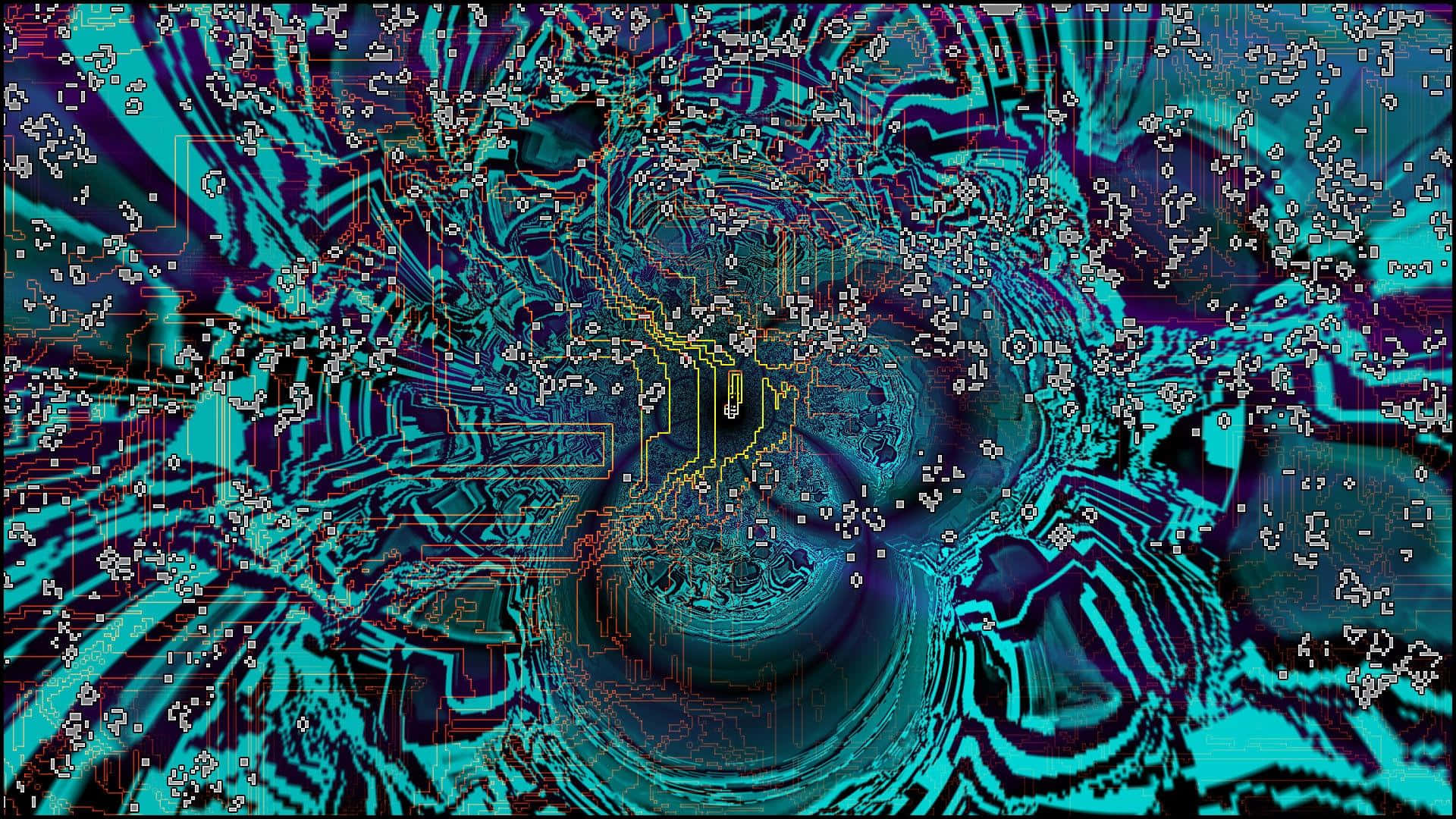 Trippy Blue, electric teal, deep purple, Full HD Desktop Wallpaper