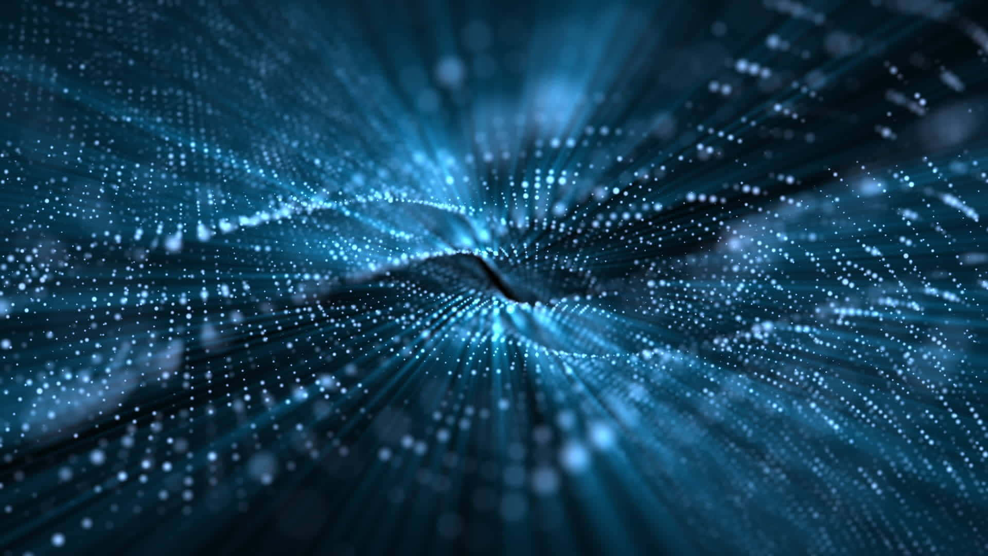 abstract blue particle motion, glowing particles, light beams, Full HD Desktop Wallpaper