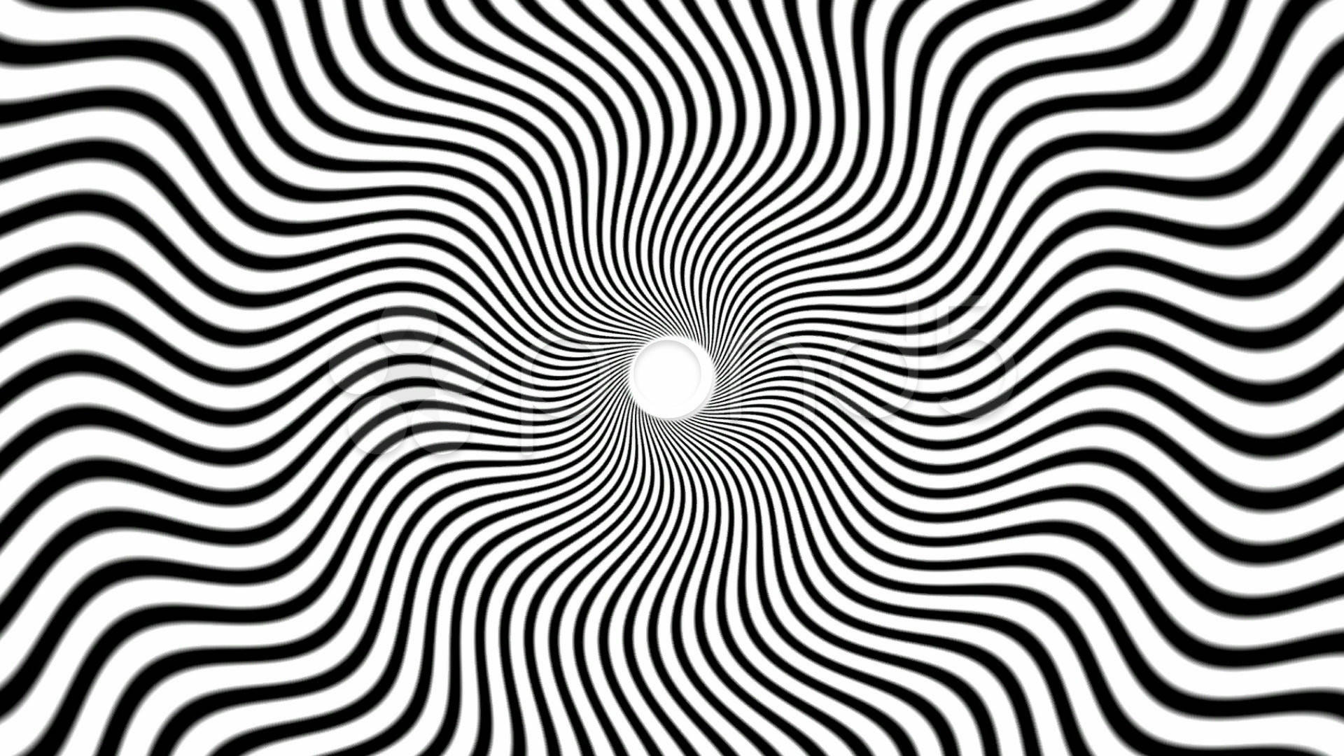 black and white wavy lines, hypnotic spiral vortex center, Full HD Desktop Wallpaper