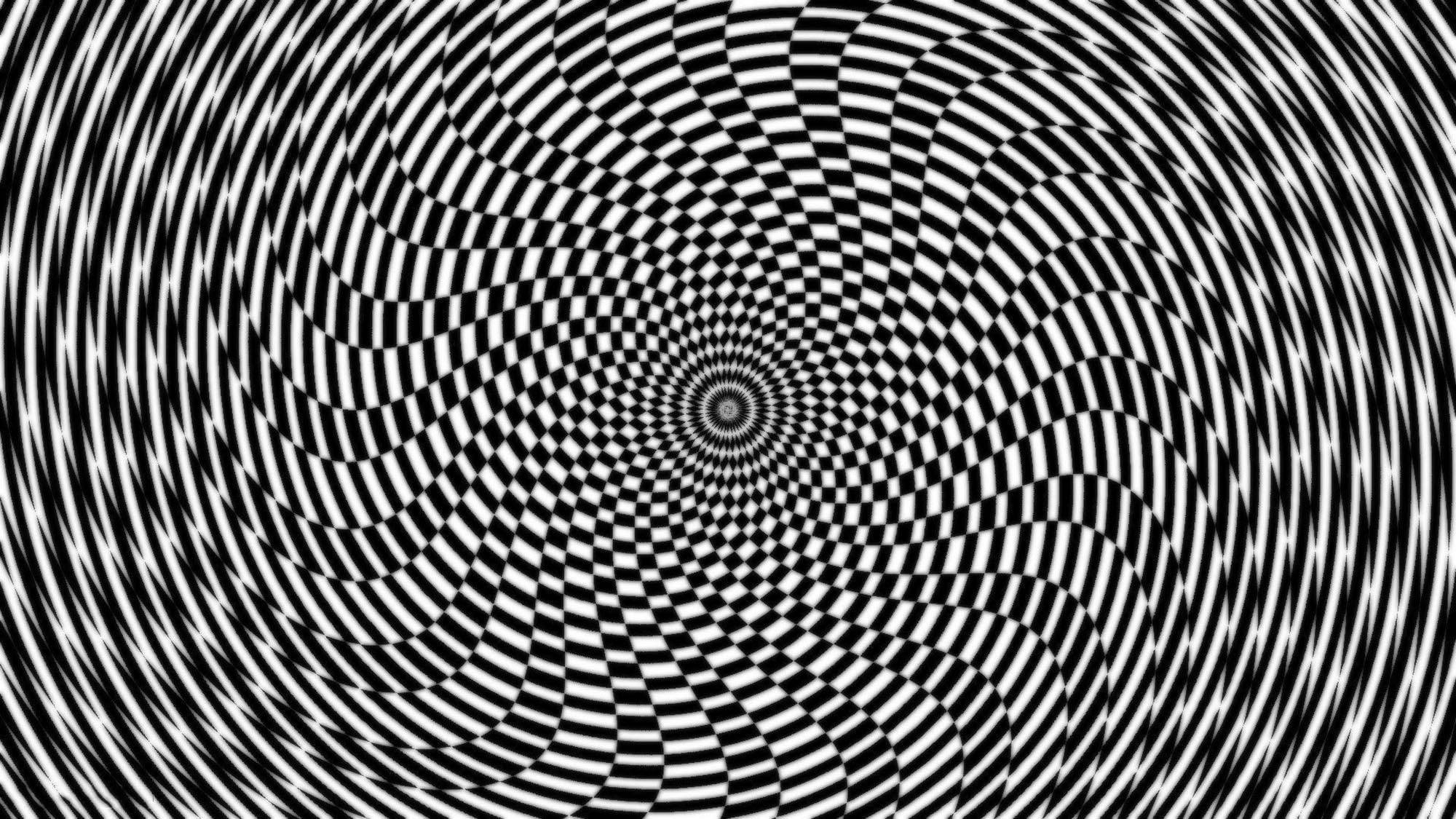 Trippy Dark Aesthetic, black and white spiral pattern, hypnotic, Full HD Desktop Wallpaper