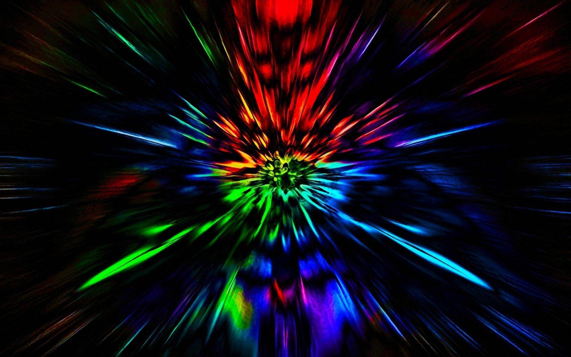 Trippy Dark Aesthetic, neon streaks, black void, Full HD Desktop Wallpaper
