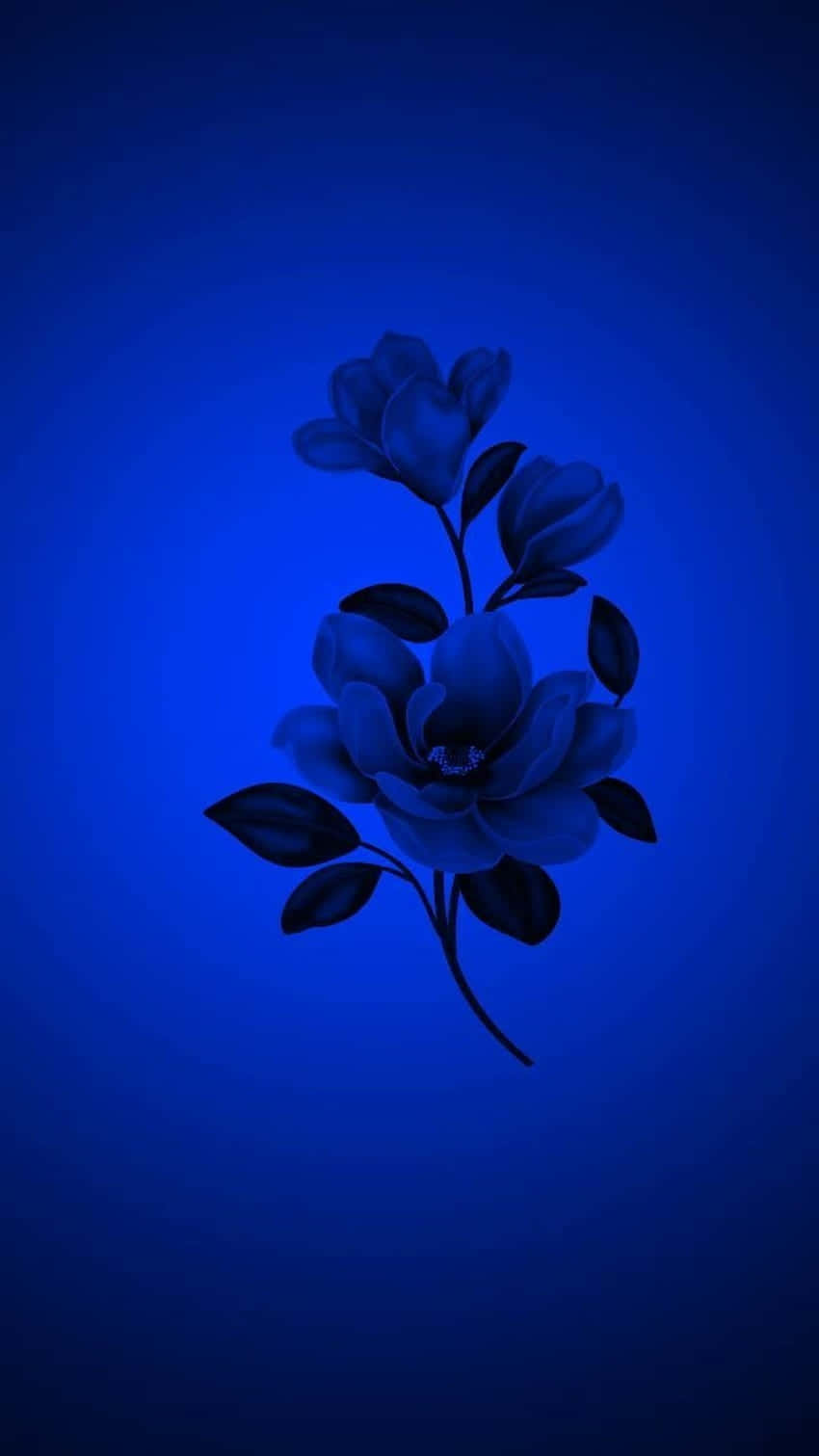 blue magnolia branch, blooming flowers, leaves, HD Phone Wallpaper