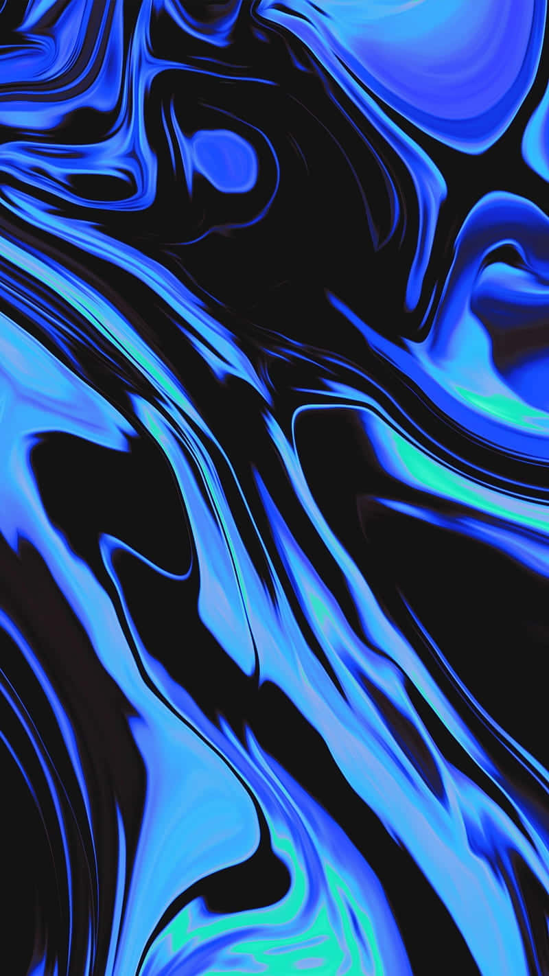 electric blue, deep black background, vibrant liquid swirls, HD Phone Wallpaper