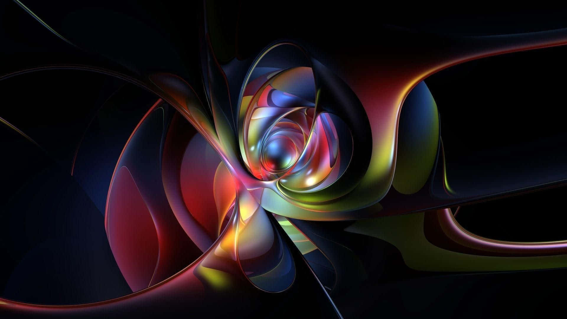 Trippy Desktop, iridescent colors, dark void, Full HD Desktop Wallpaper