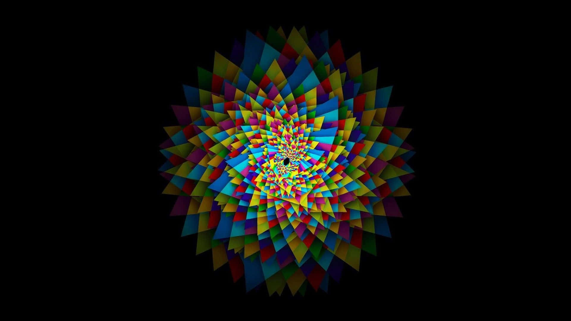 Trippy Desktop, multicolored geometric shards, spiral, Full HD Desktop Wallpaper