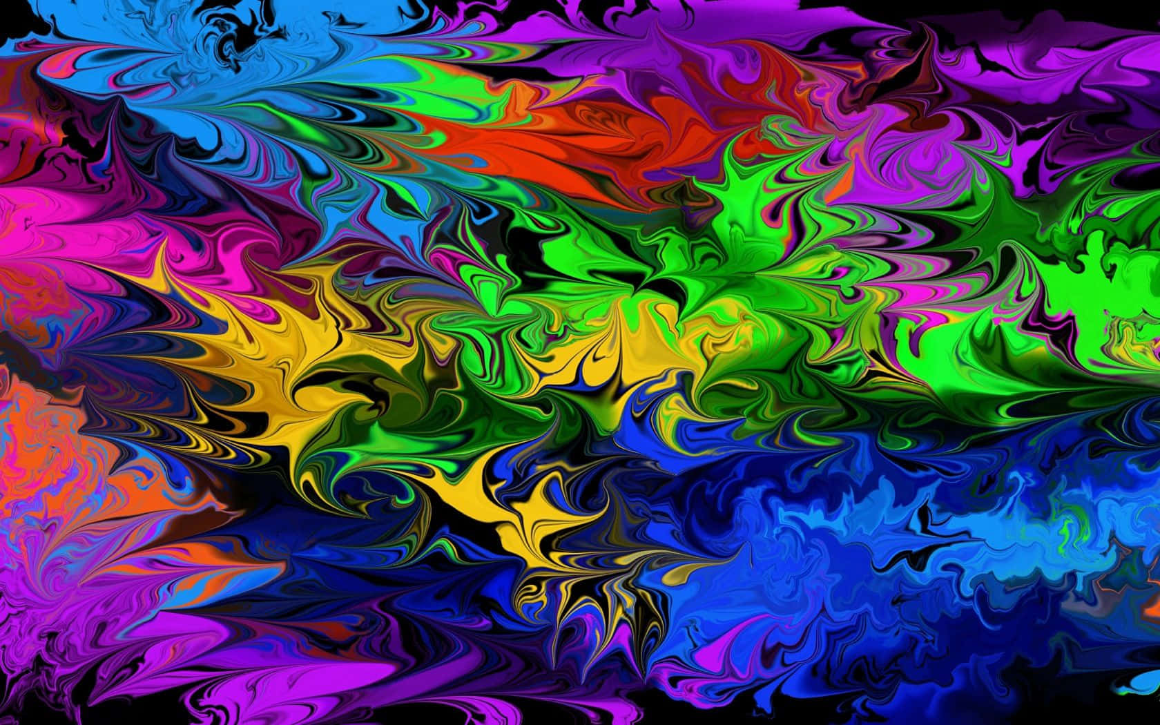 Trippy Desktop, island in the sky, vibrant swirling rainbow colors, HD Desktop Wallpaper