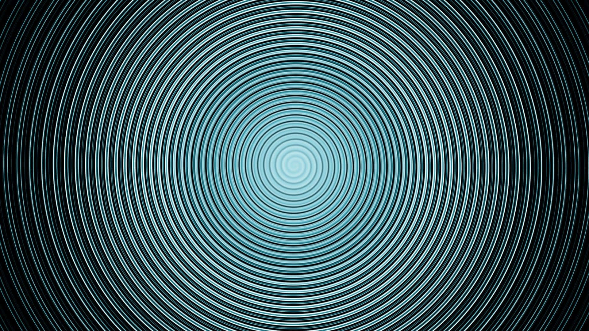 teal, black, concentric circles, Full HD Desktop Wallpaper