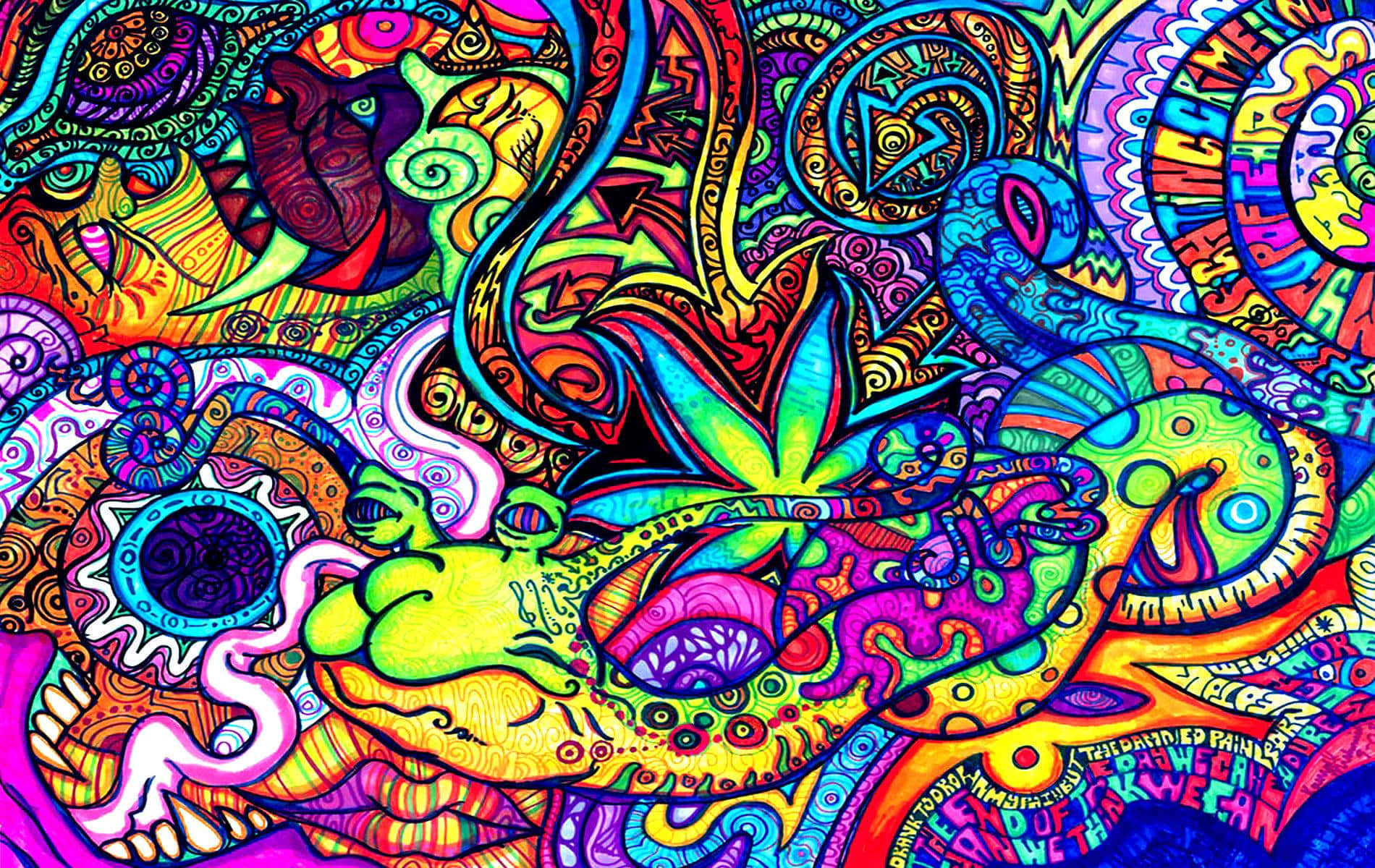 Trippy Desktop, psychedelic artwork, swirling patterns, HD Desktop Wallpaper