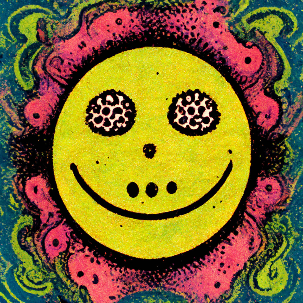 Trippy Face, psychedelic yellow, leopard-print eyes, SD Desktop Wallpaper