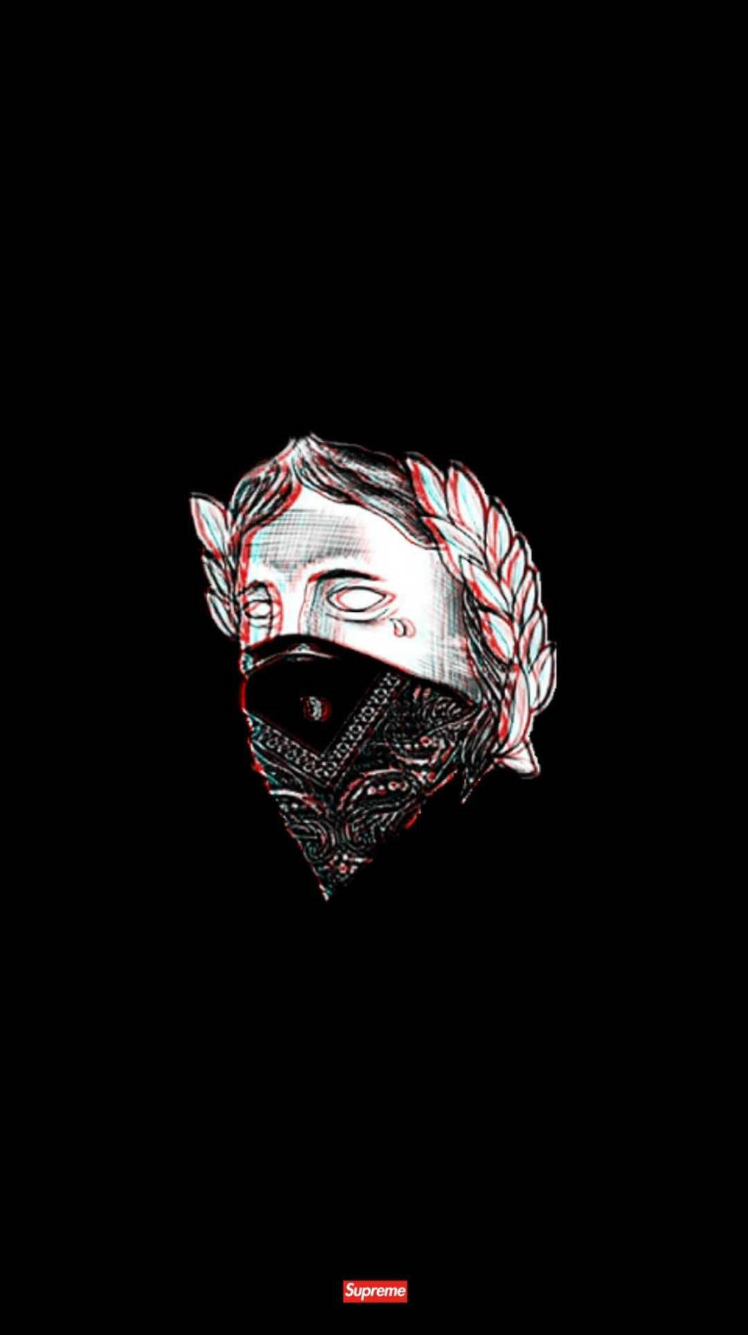 Trippy Face, laurel wreath, bandana, Full HD Phone Wallpaper