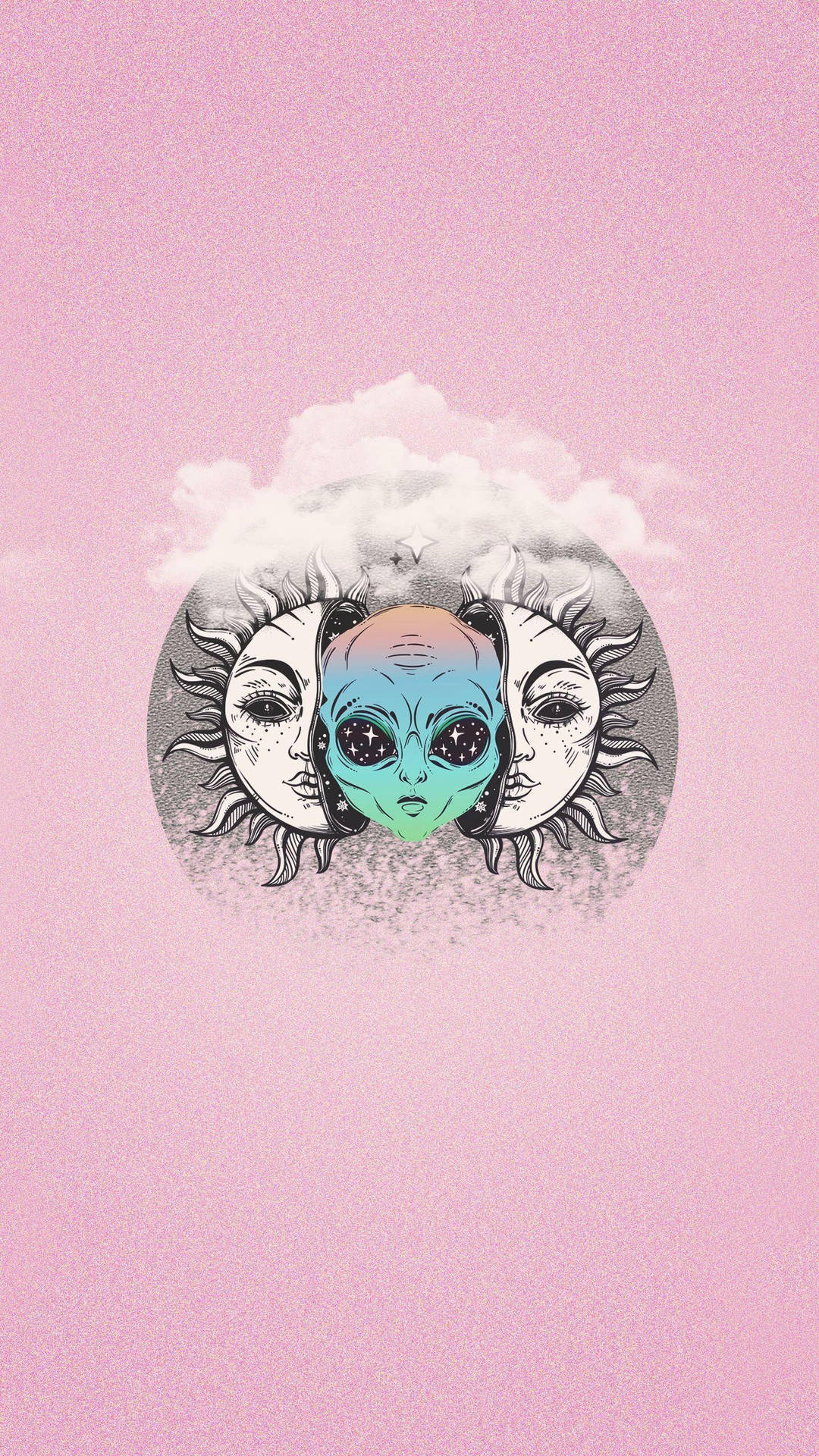 Trippy Face, starry eyes, two suns, Full HD Phone Wallpaper